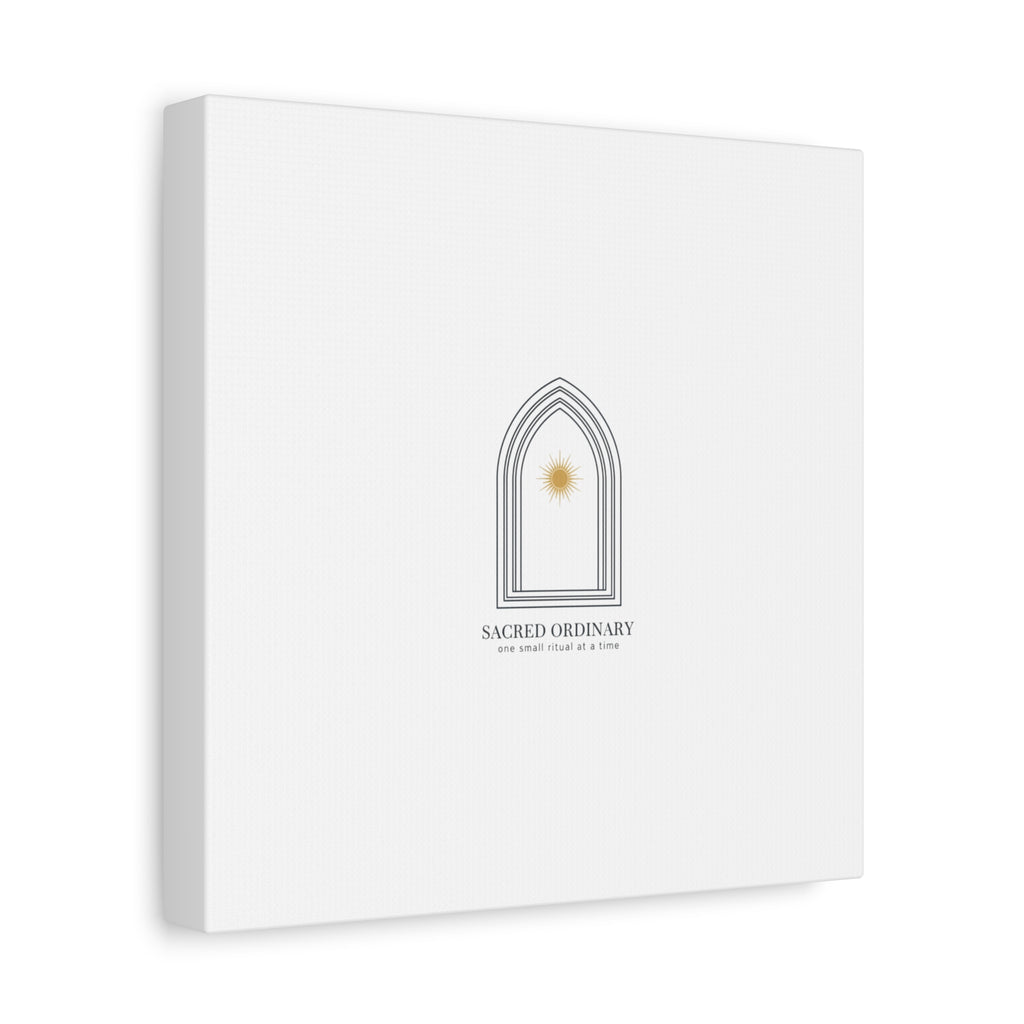 Sacred Ordinary Gothic Arch Canvas | Minimal Scripture Art, Quiet Luxury