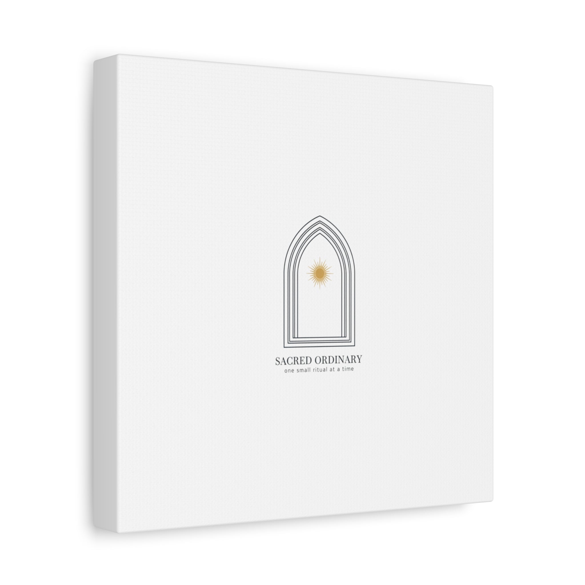 Sacred Ordinary Gothic Arch Canvas | Minimal Scripture Art, Quiet Luxury