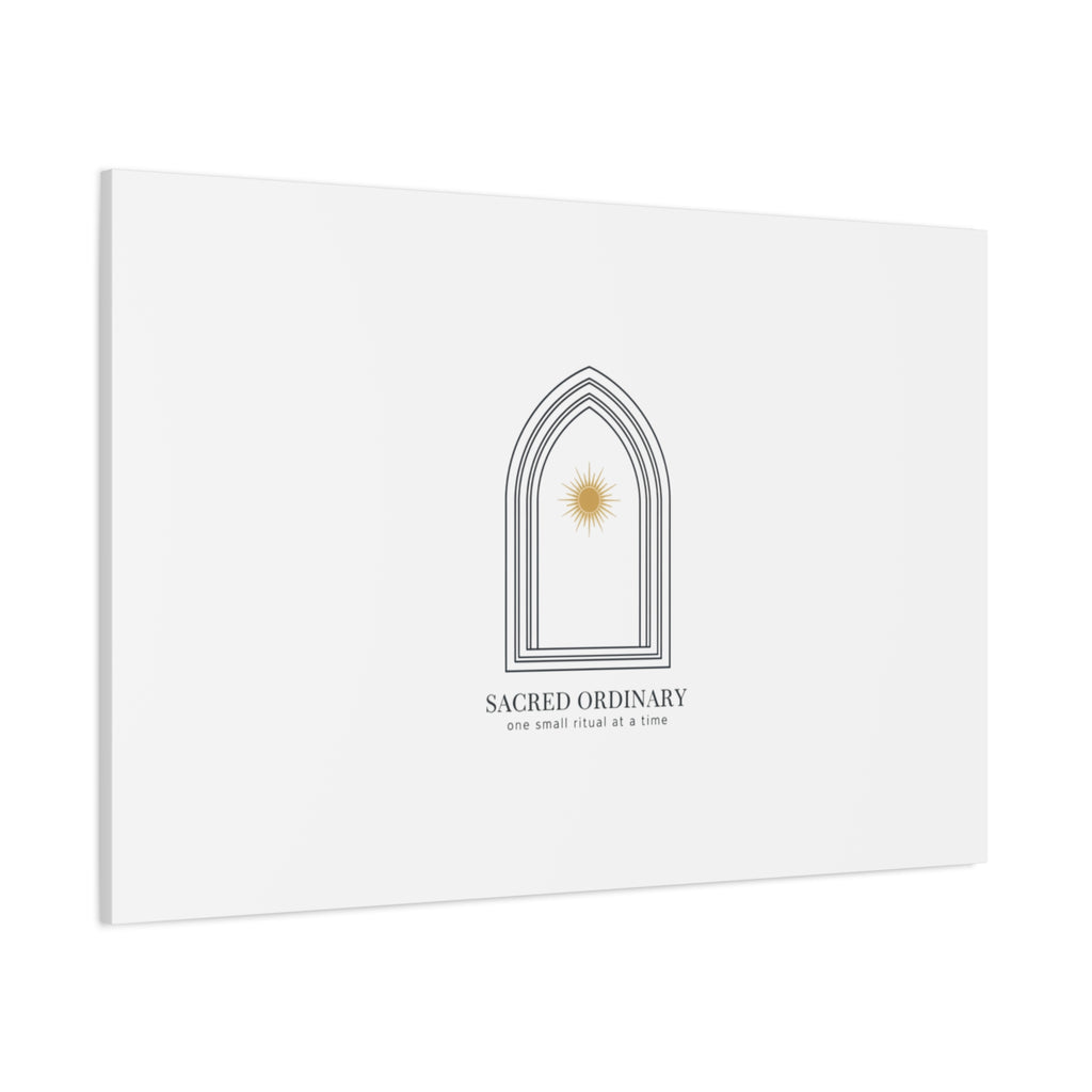 Sacred Ordinary Gothic Arch Canvas | Minimal Scripture Art, Quiet Luxury 36" x 36" 1.25"