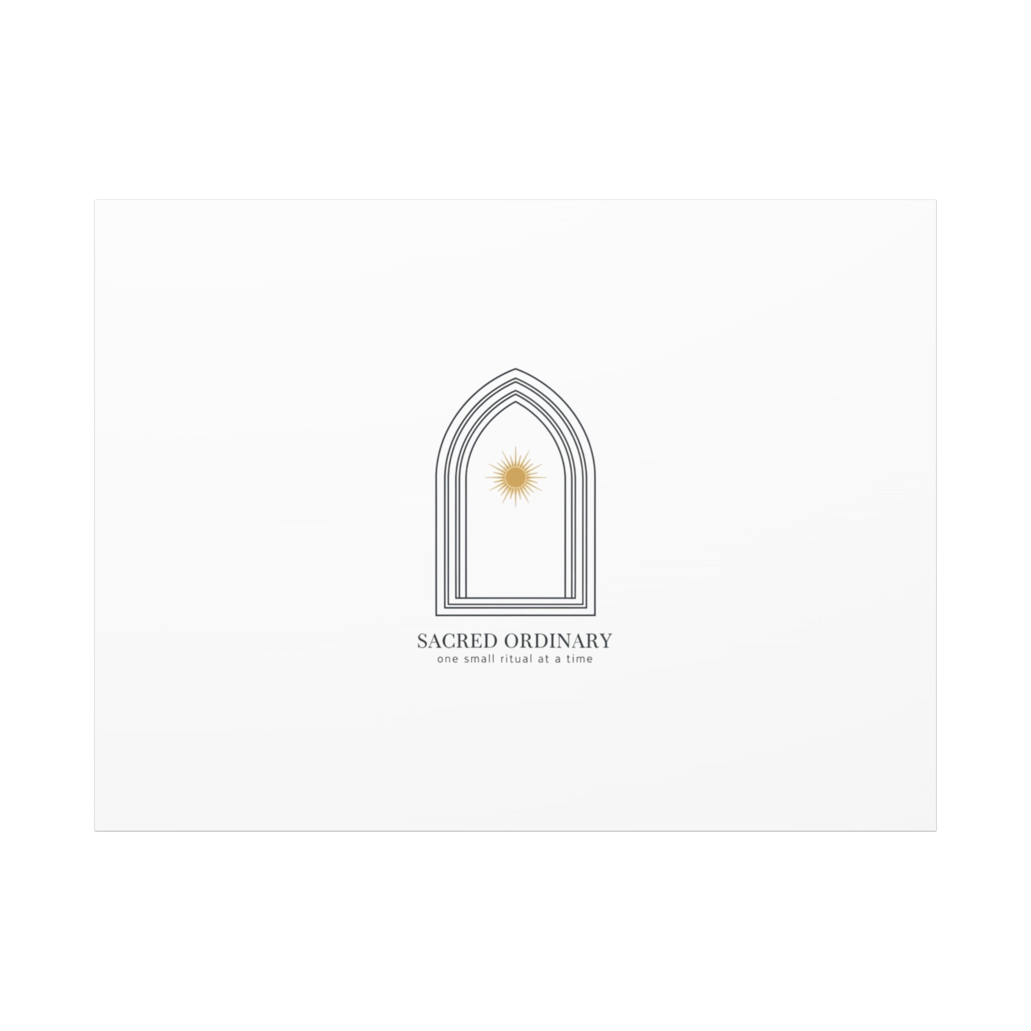 Sacred Ordinary Gothic Arch Canvas | Minimal Scripture Art, Quiet Luxury 48" x 36" (Horizontal) 1.25"