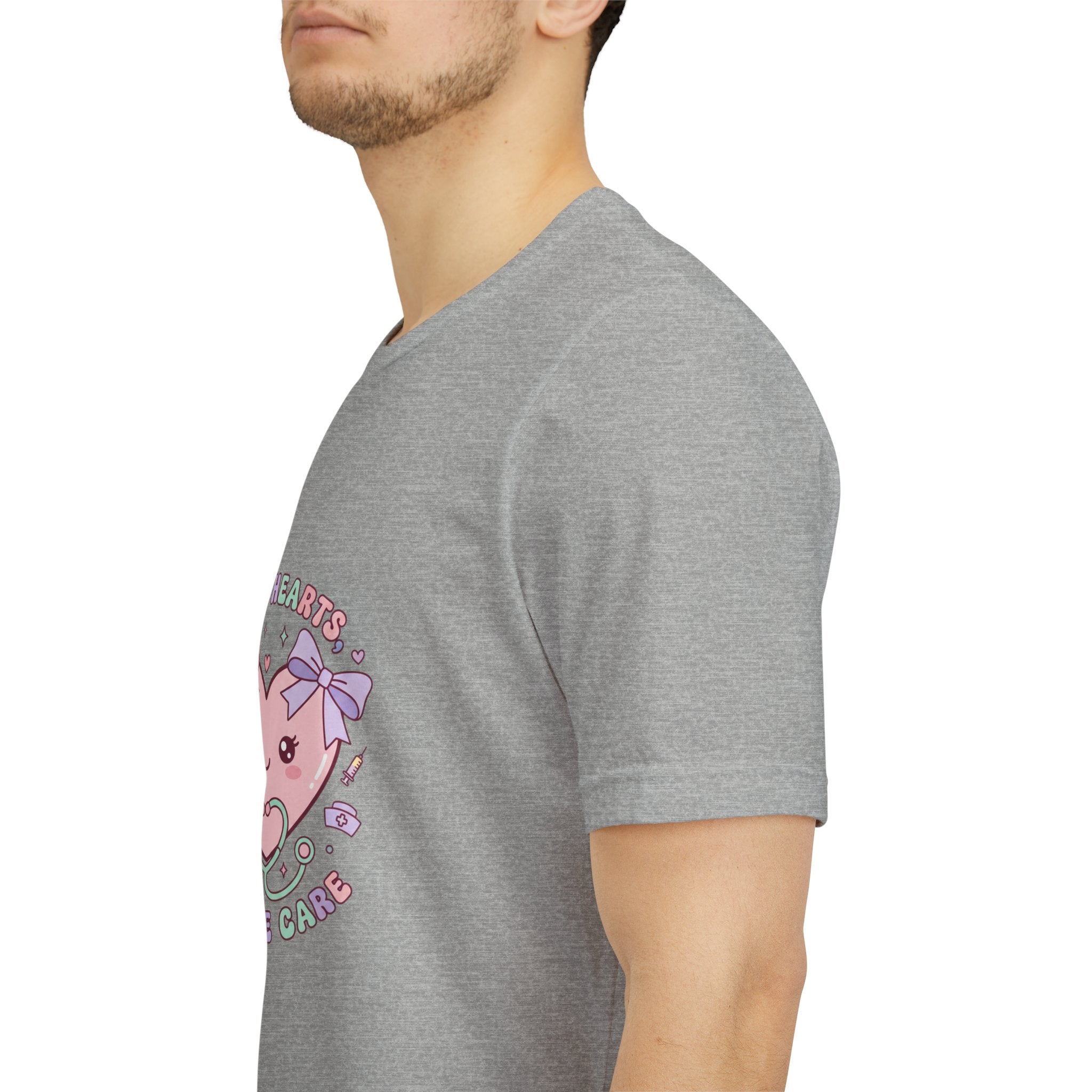 Kawaii Nurse Heart Tee | pastel healthcare design, coquette medical shirt Navy