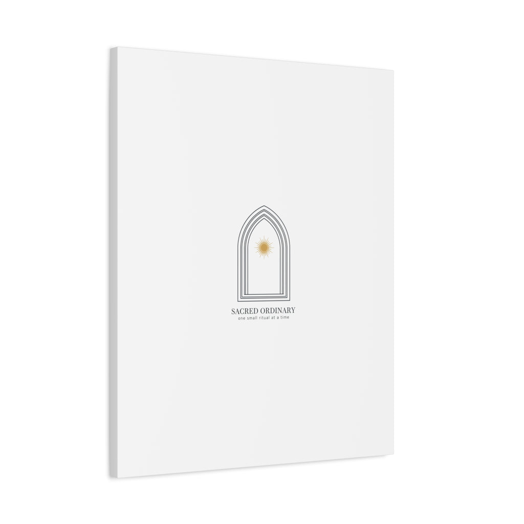 Sacred Ordinary Gothic Arch Canvas | Minimal Scripture Art, Quiet Luxury