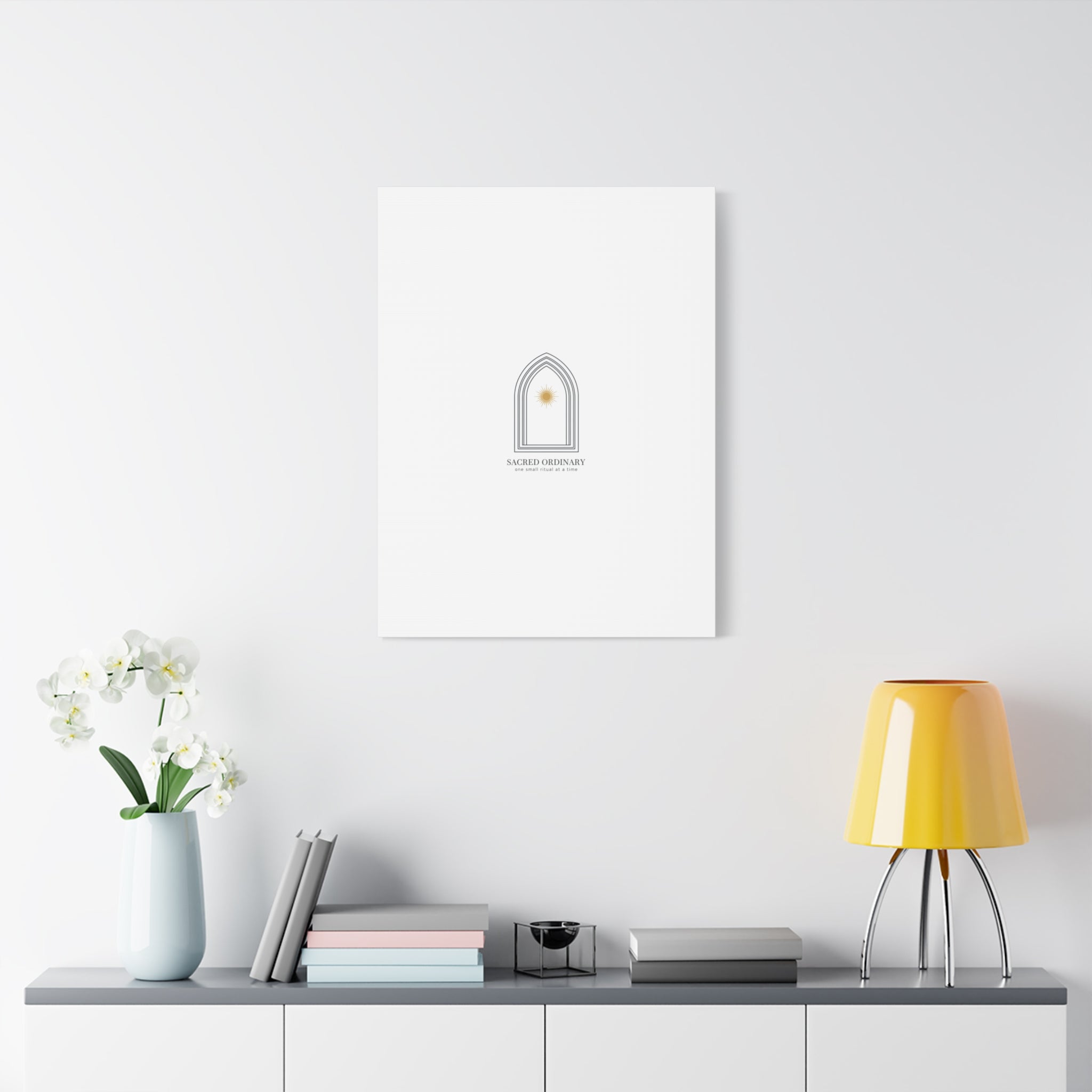 Sacred Ordinary Gothic Arch Canvas | Minimal Scripture Art, Quiet Luxury