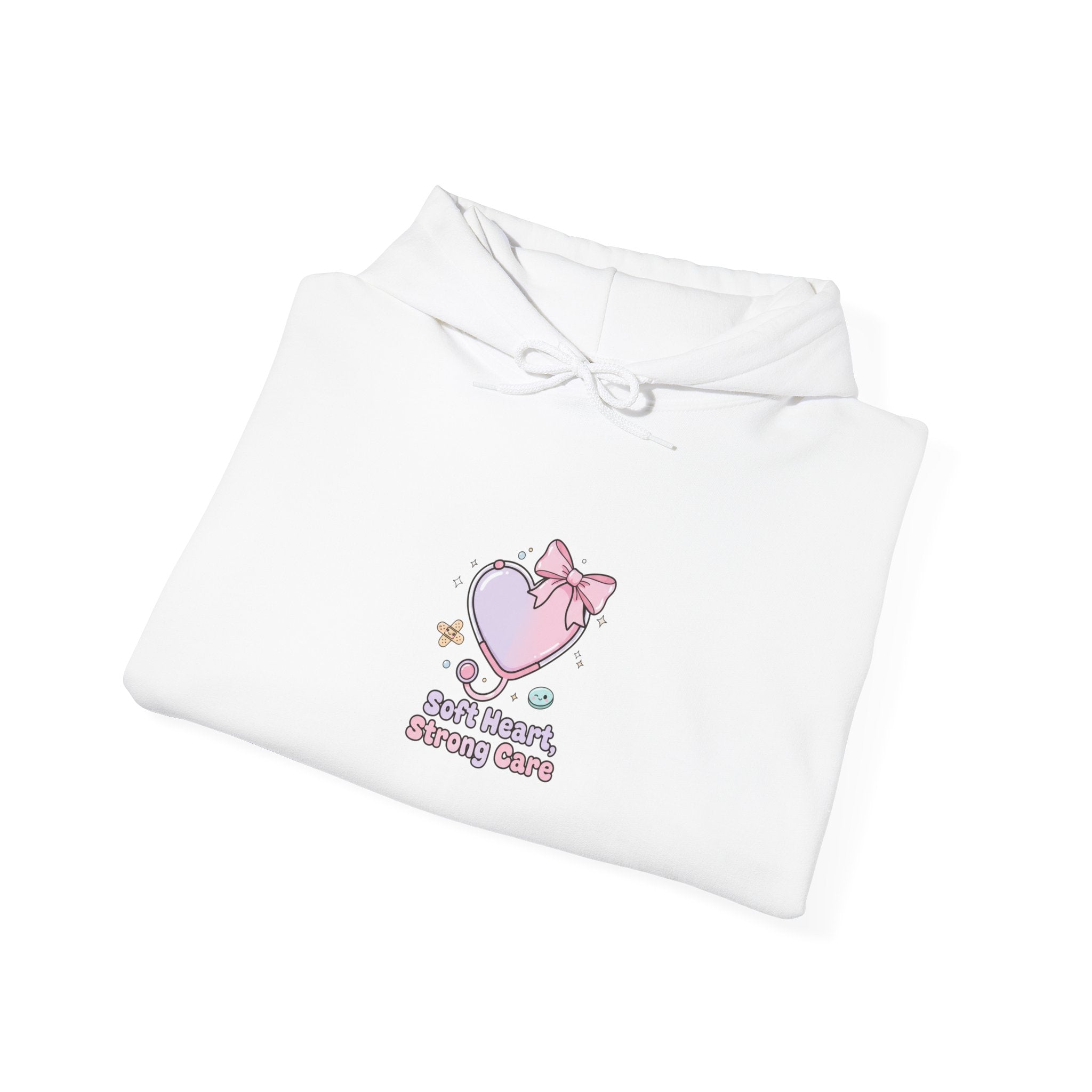 Cute Nurse Heart Graphic Hoodie | pastel coquette medical, kawaii nurse merch Navy