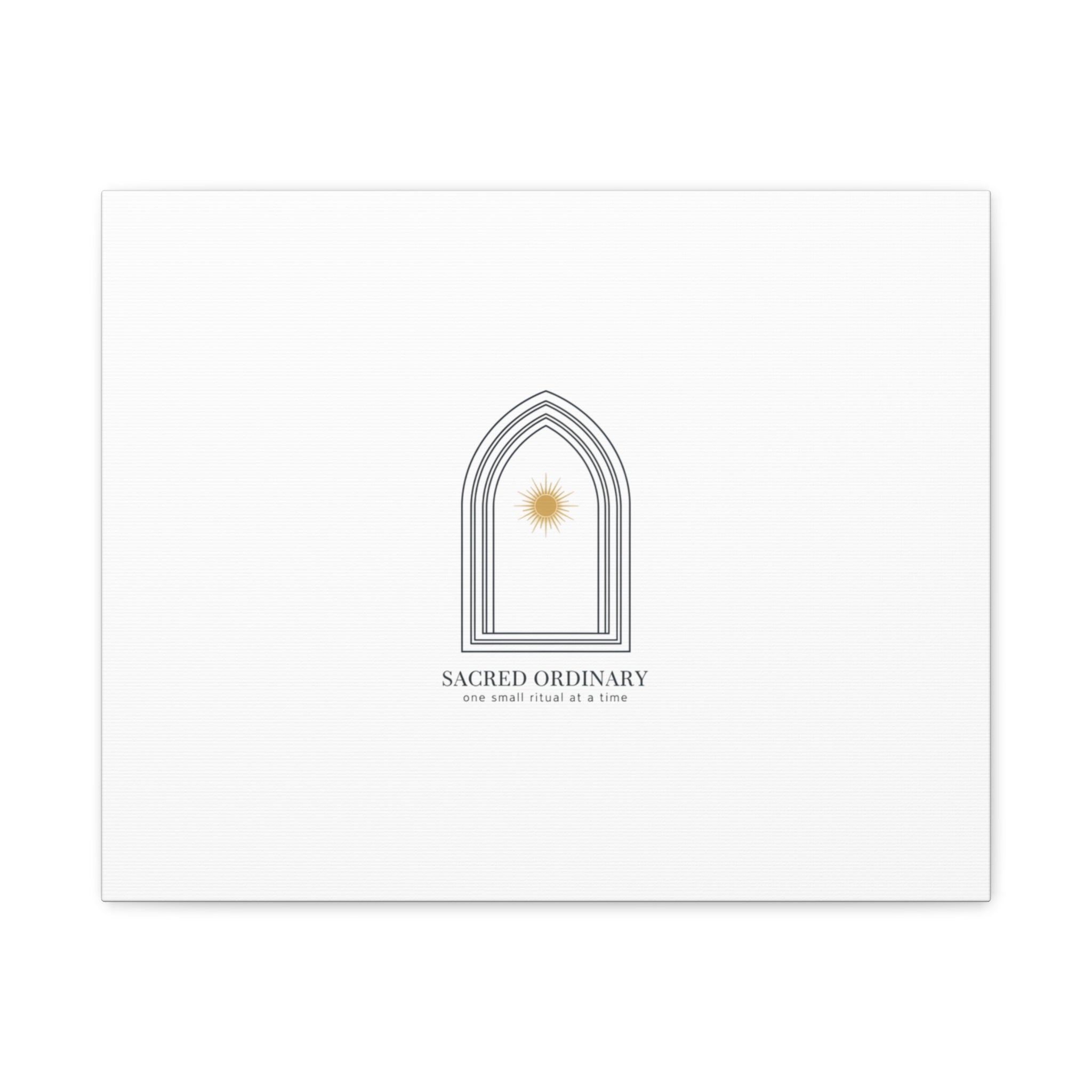 Sacred Ordinary Gothic Arch Canvas | Minimal Scripture Art, Quiet Luxury 20″ x 16″ (Horizontal) 1.25"