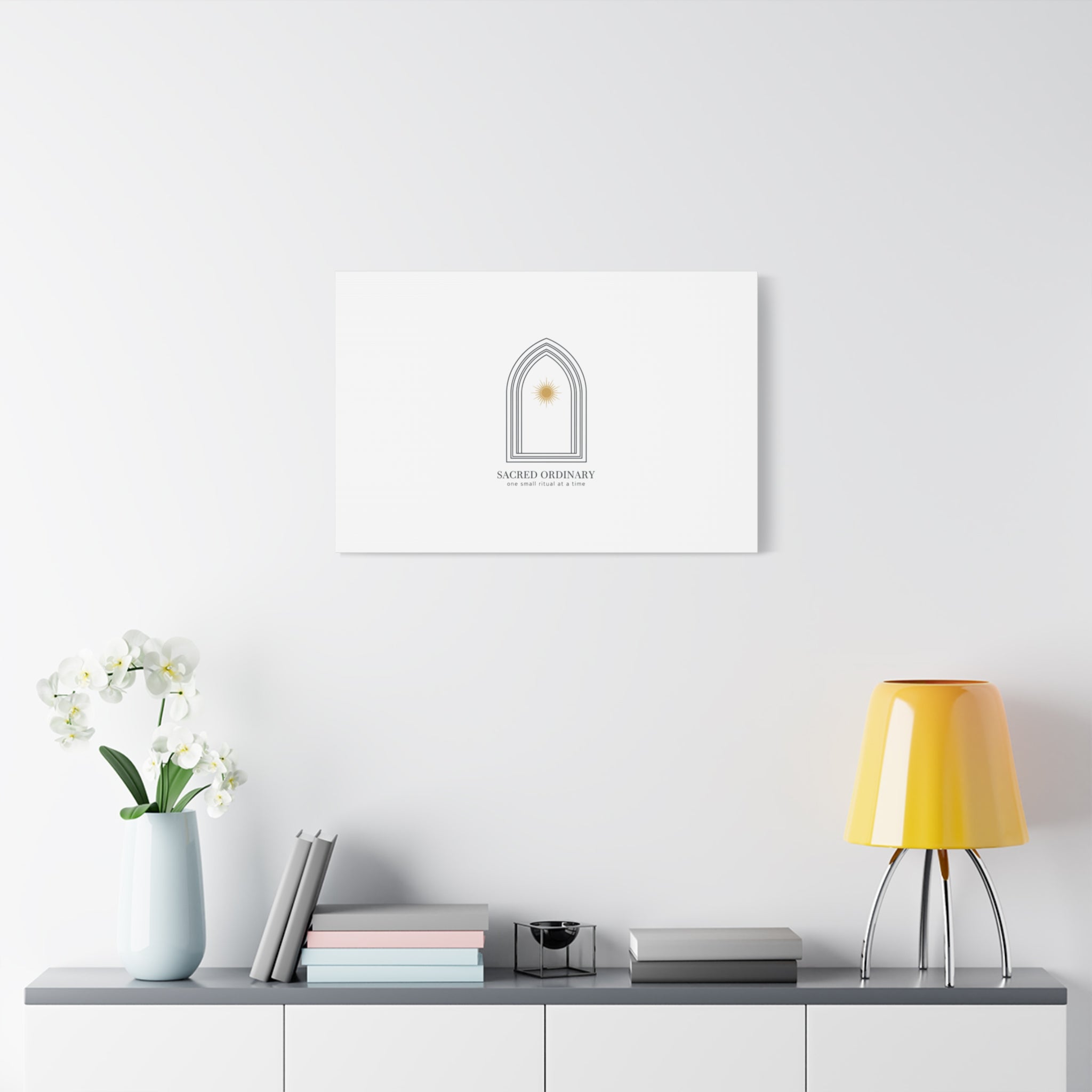 Sacred Ordinary Gothic Arch Canvas | Minimal Scripture Art, Quiet Luxury