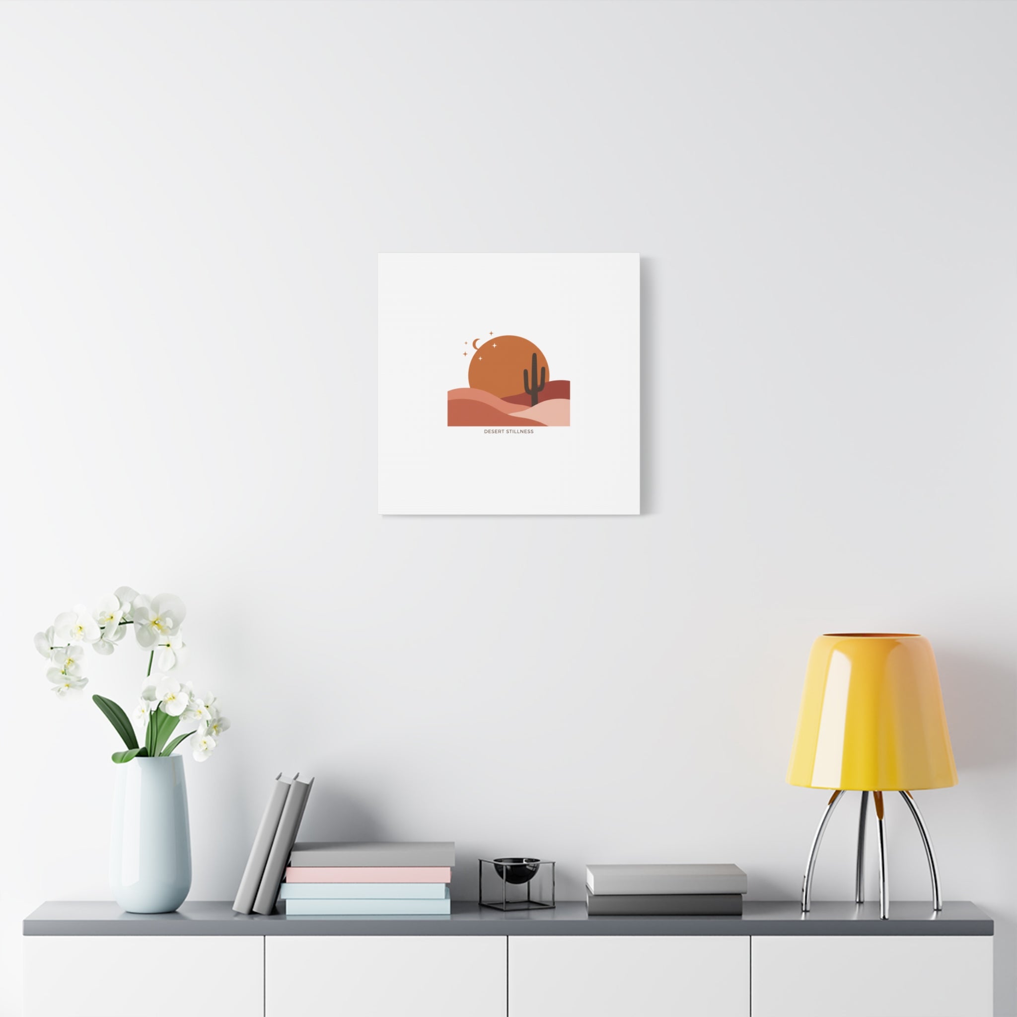 Desert Stillness Canvas, Desert Sunset Minimalist Mesa | Southwestern Art Print