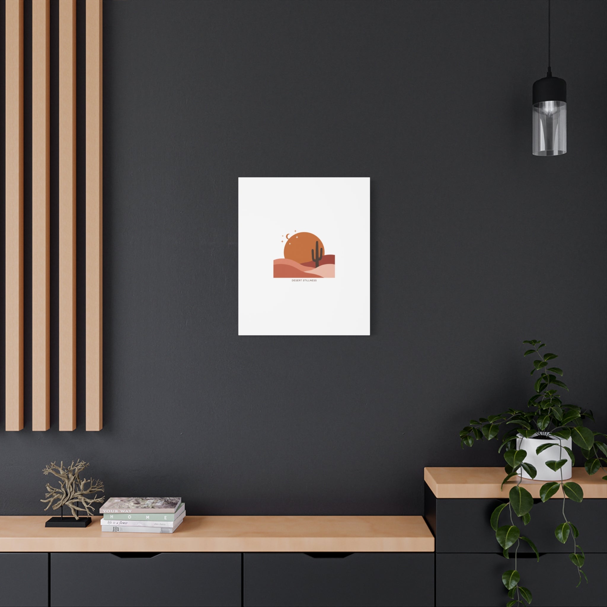 Desert Stillness Canvas, Desert Sunset Minimalist Mesa | Southwestern Art Print