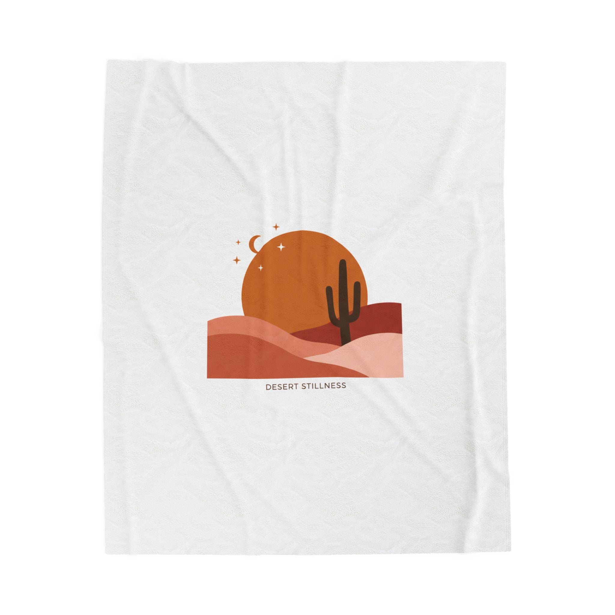 Desert Sunset Mesa Throw Blanket | Southwestern minimalist, adobe-inspired wall art 50" × 60"
