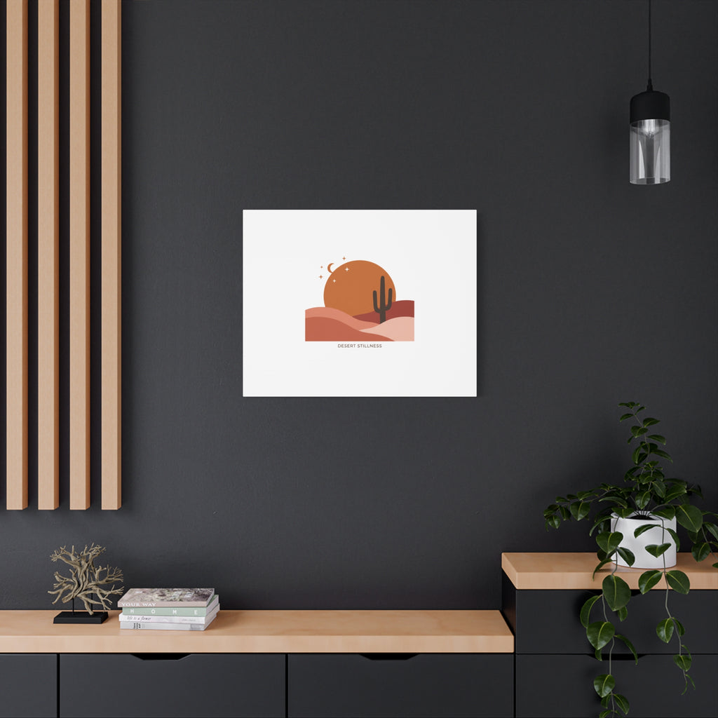 Desert Stillness Canvas, Desert Sunset Minimalist Mesa | Southwestern Art Print