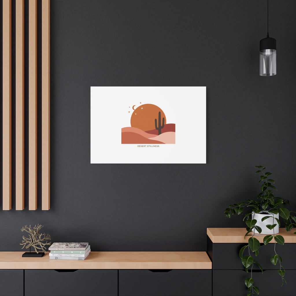Desert Stillness Canvas, Desert Sunset Minimalist Mesa | Southwestern Art Print