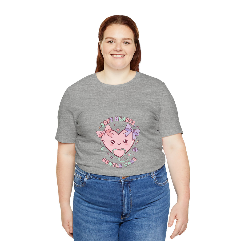Kawaii Nurse Heart Tee | pastel healthcare design, coquette medical shirt Navy