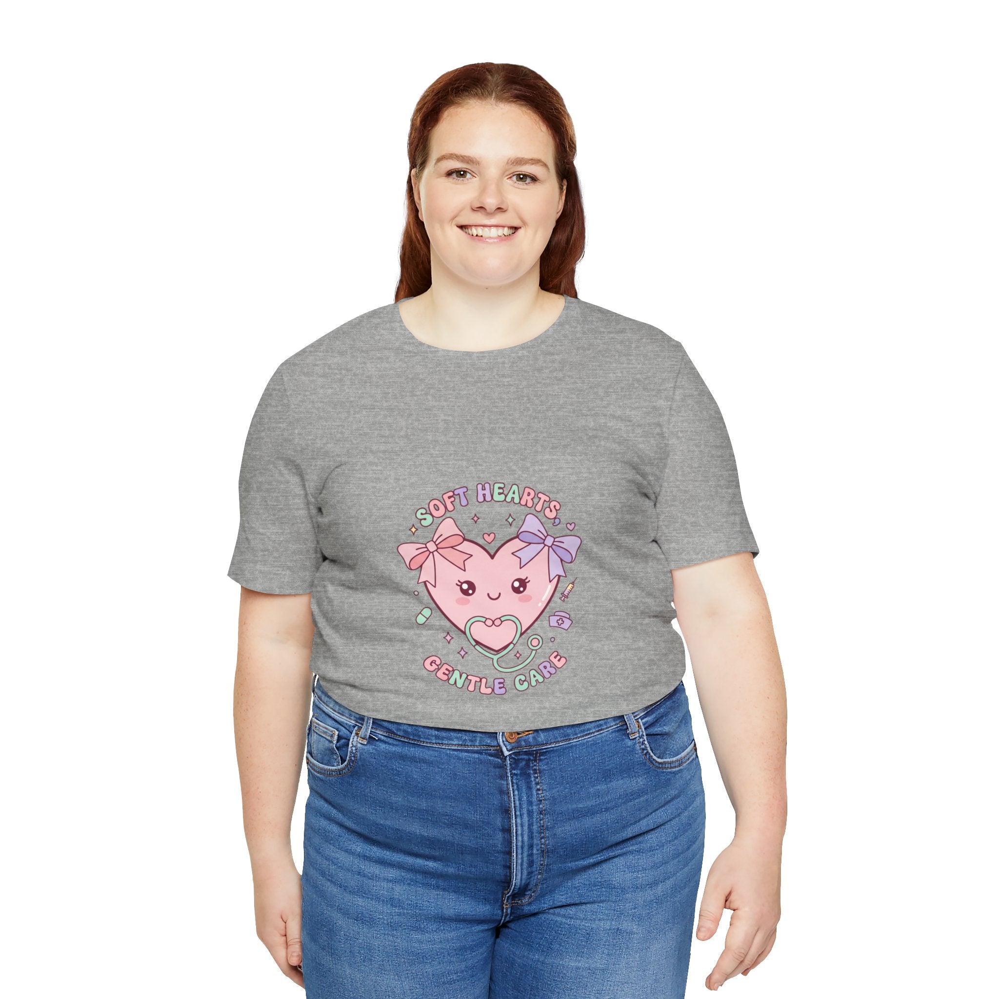 Kawaii Nurse Heart Tee | pastel healthcare design, coquette medical shirt Navy