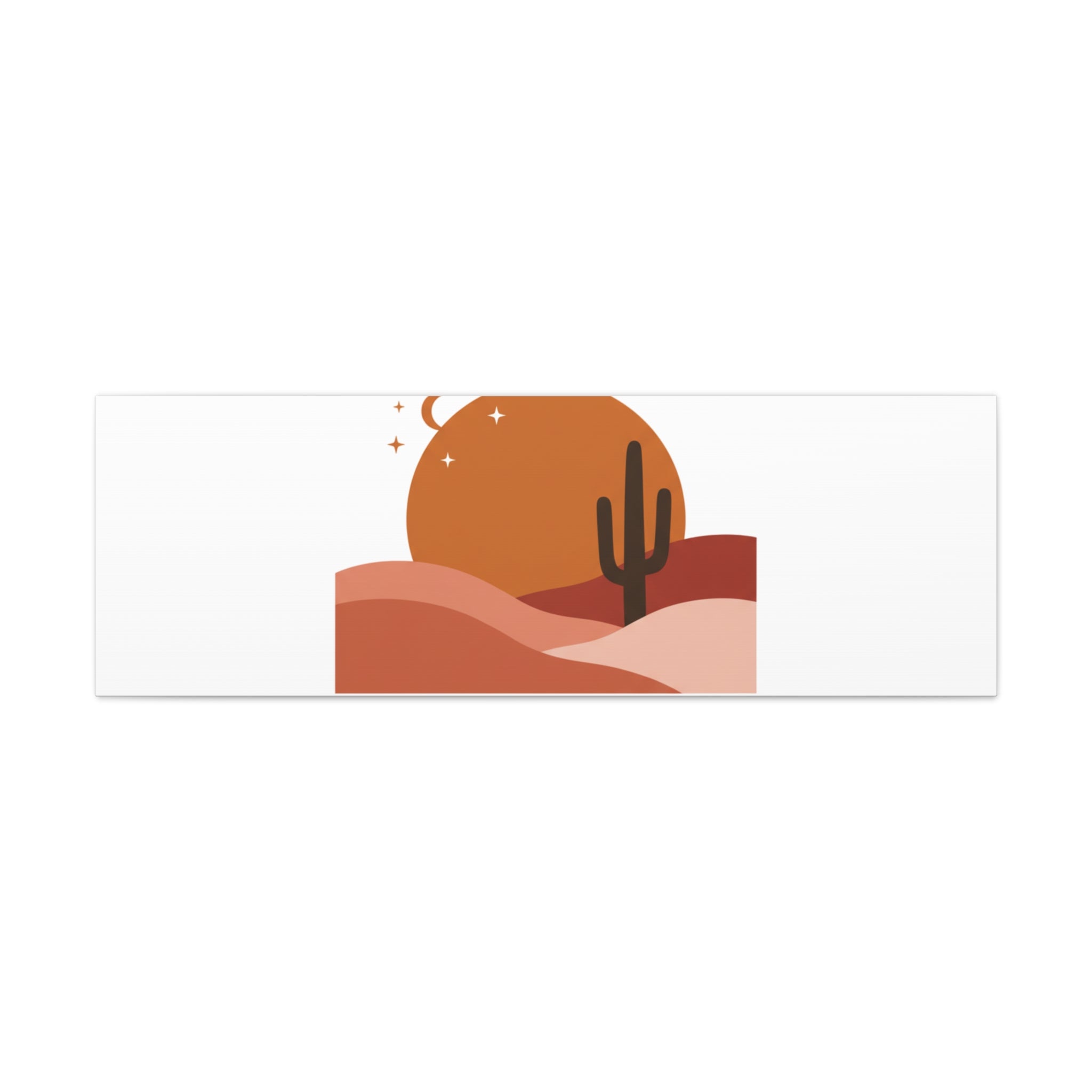 Desert Stillness Canvas, Desert Sunset Minimalist Mesa | Southwestern Art Print 48" x 16" (Horizontal) 1.25"