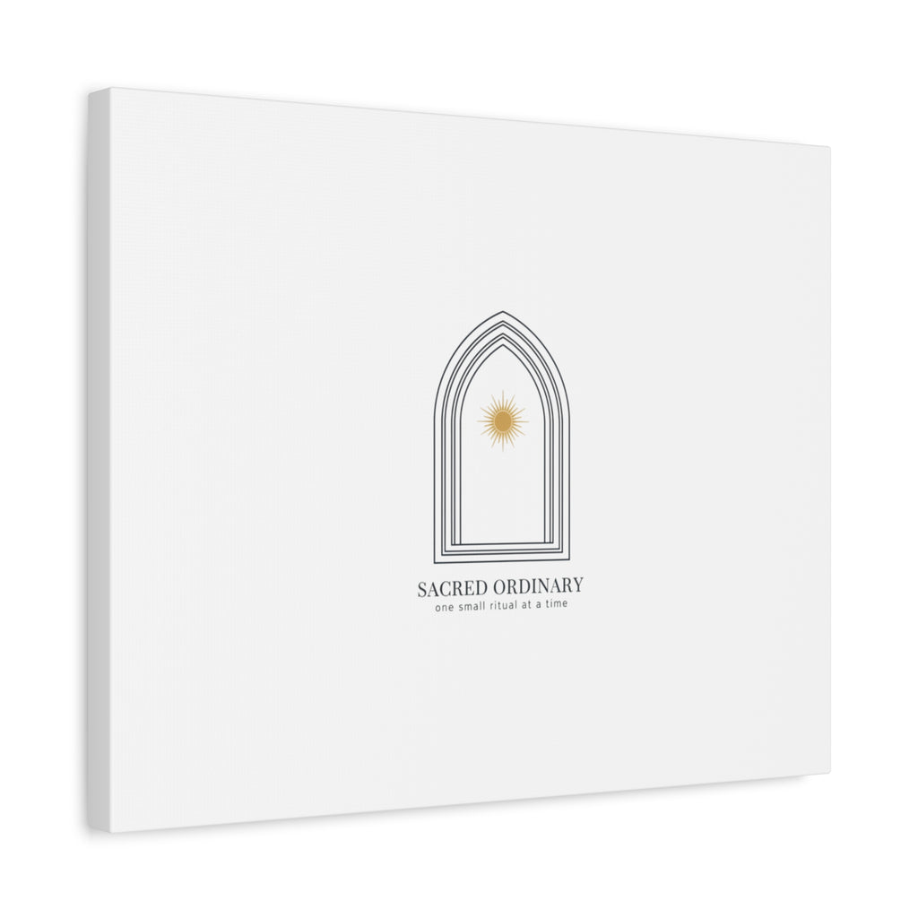 Sacred Ordinary Gothic Arch Canvas | Minimal Scripture Art, Quiet Luxury