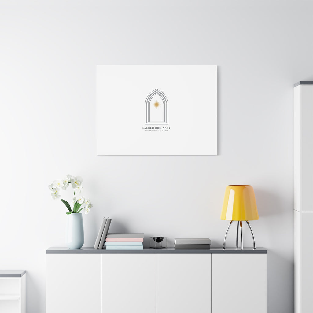 Sacred Ordinary Gothic Arch Canvas | Minimal Scripture Art, Quiet Luxury