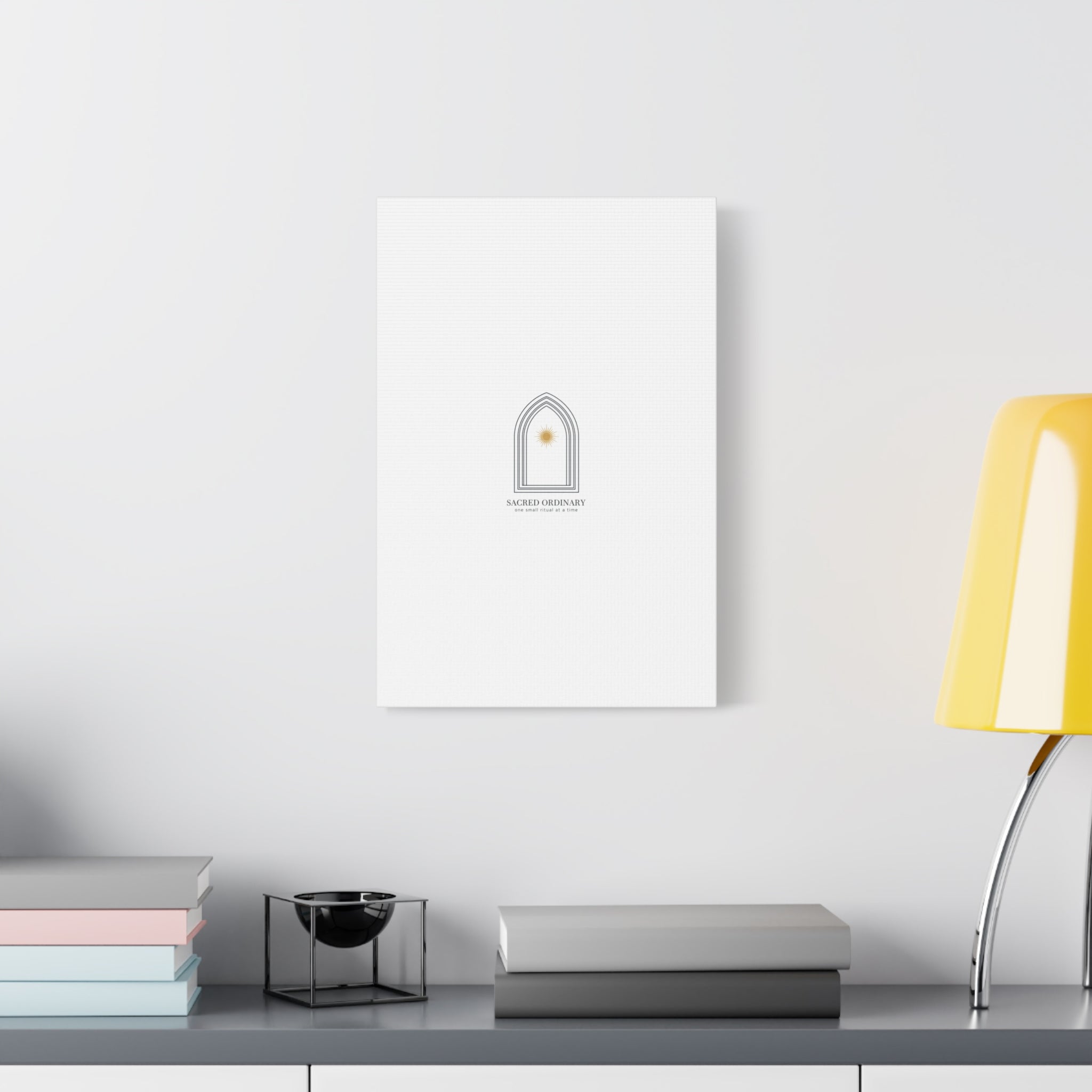 Sacred Ordinary Gothic Arch Canvas | Minimal Scripture Art, Quiet Luxury