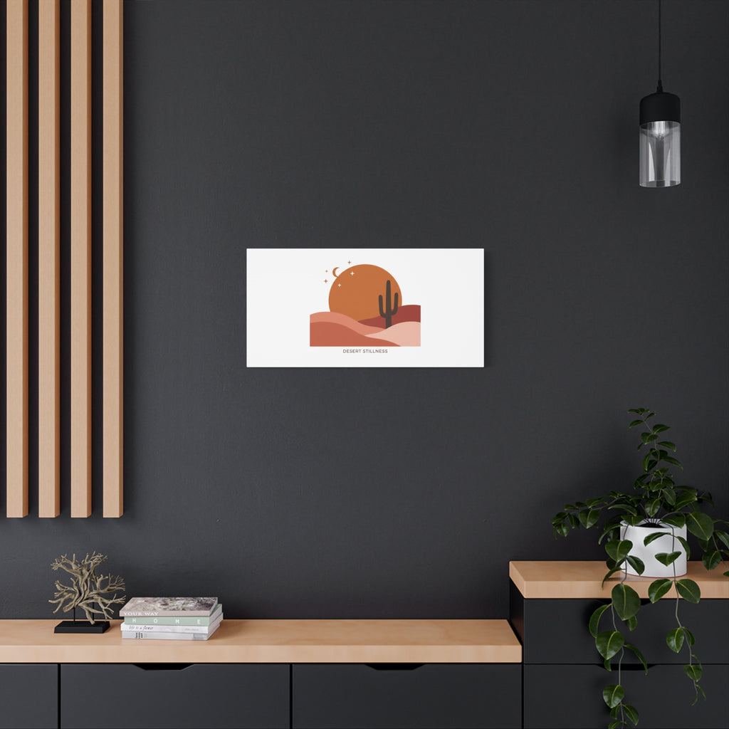 Desert Stillness Canvas, Desert Sunset Minimalist Mesa | Southwestern Art Print