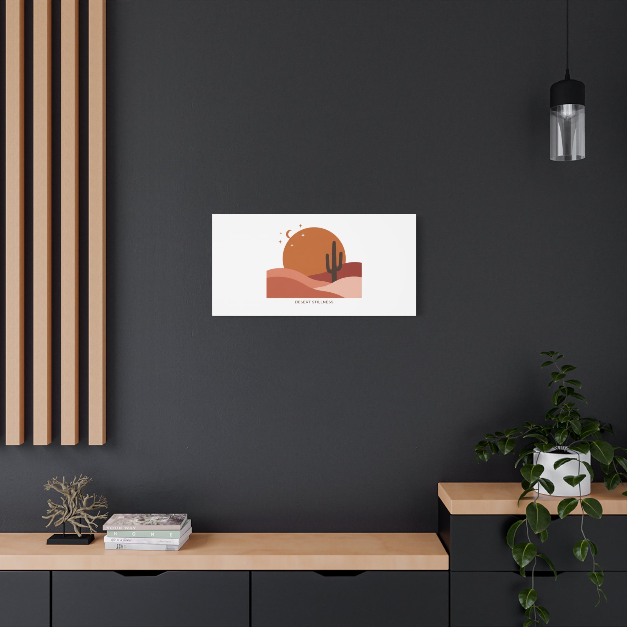 Desert Stillness Canvas, Desert Sunset Minimalist Mesa | Southwestern Art Print