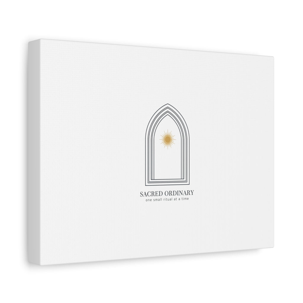 Sacred Ordinary Gothic Arch Canvas | Minimal Scripture Art, Quiet Luxury