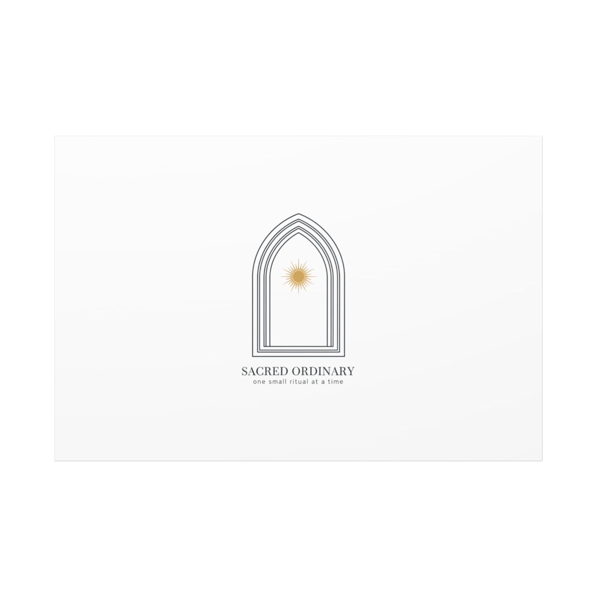 Sacred Ordinary Gothic Arch Canvas | Minimal Scripture Art, Quiet Luxury 60" x 40" (Horizontal) 1.25"