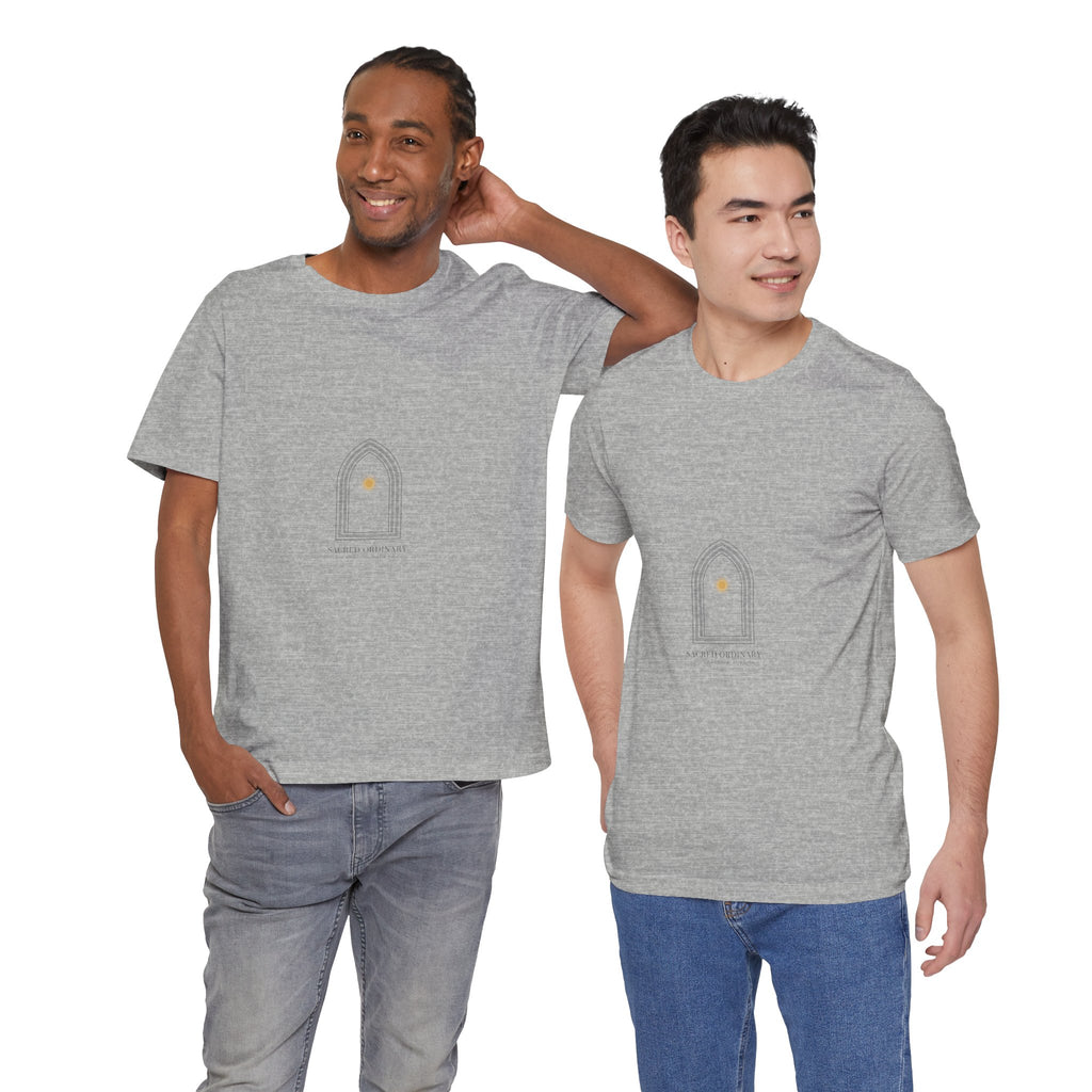 Gothic Arch Minimal Tee | Monastic Minimalism, serene typography Navy