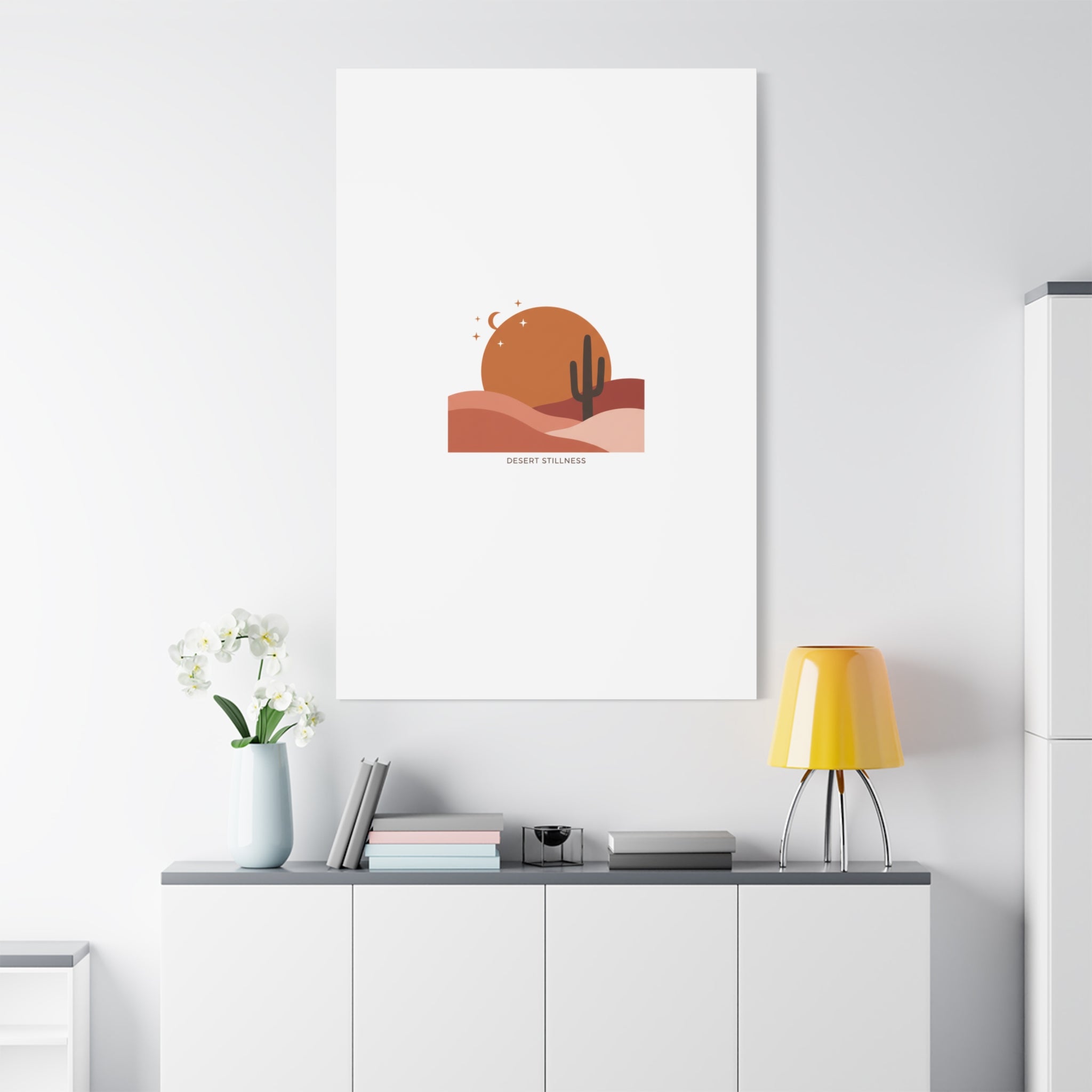 Desert Stillness Canvas, Desert Sunset Minimalist Mesa | Southwestern Art Print