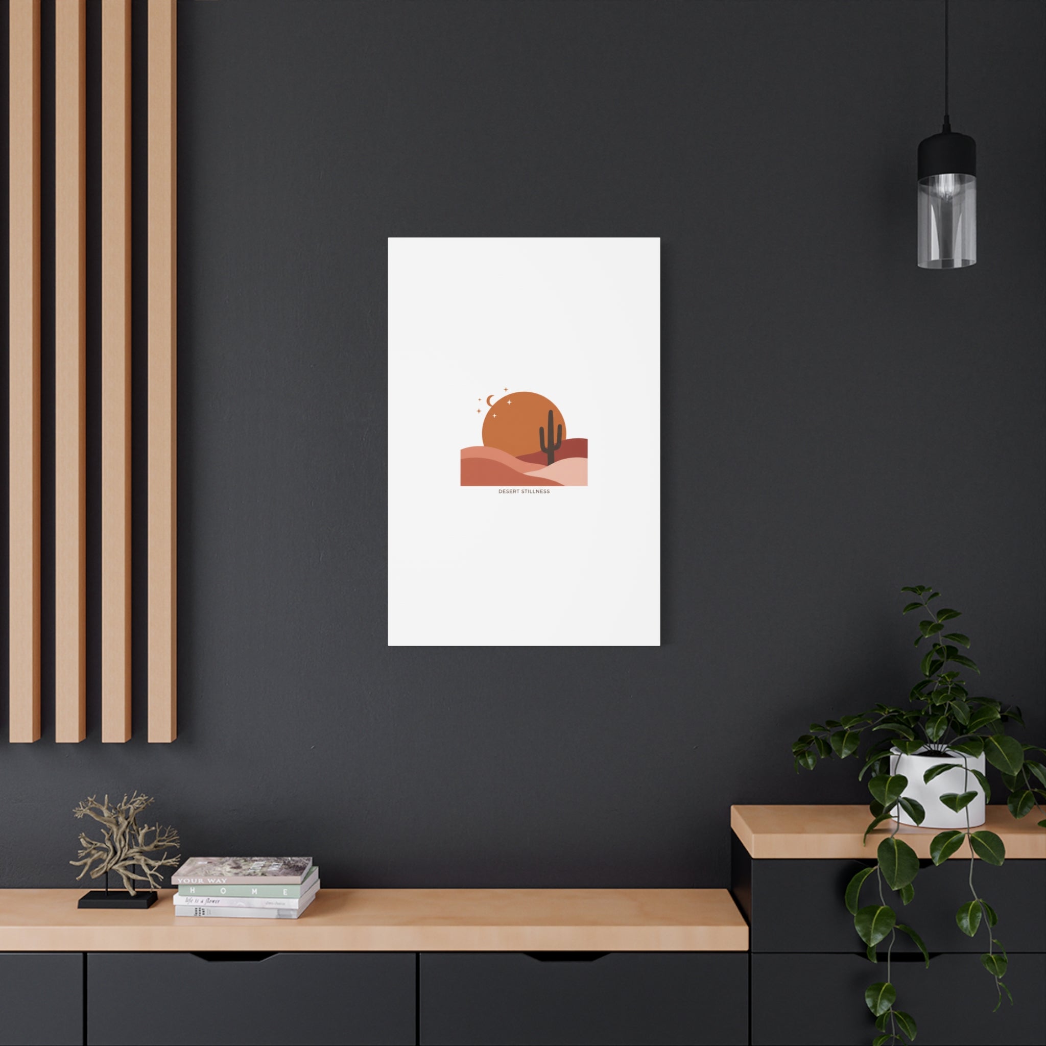 Desert Stillness Canvas, Desert Sunset Minimalist Mesa | Southwestern Art Print