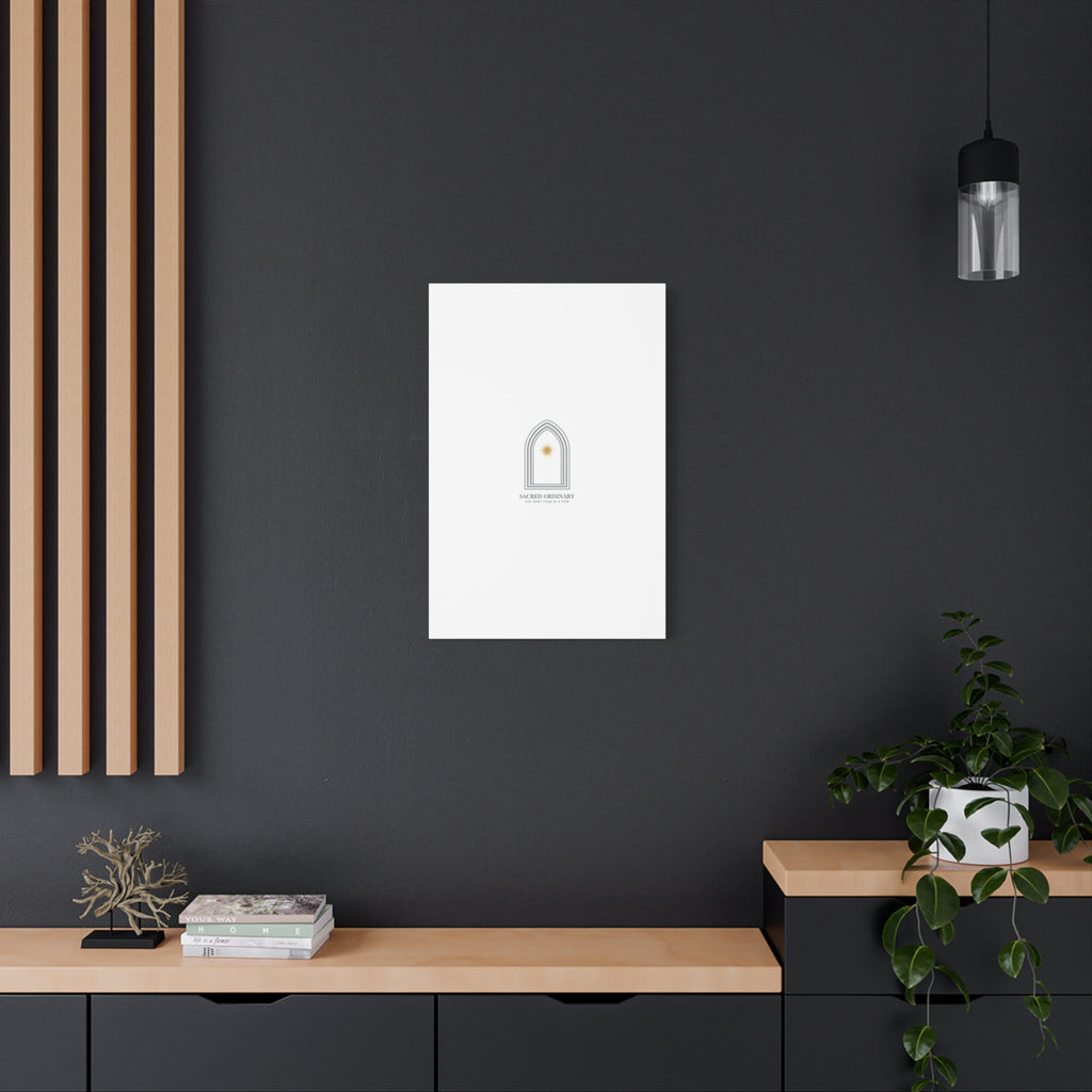Sacred Ordinary Gothic Arch Canvas | Minimal Scripture Art, Quiet Luxury