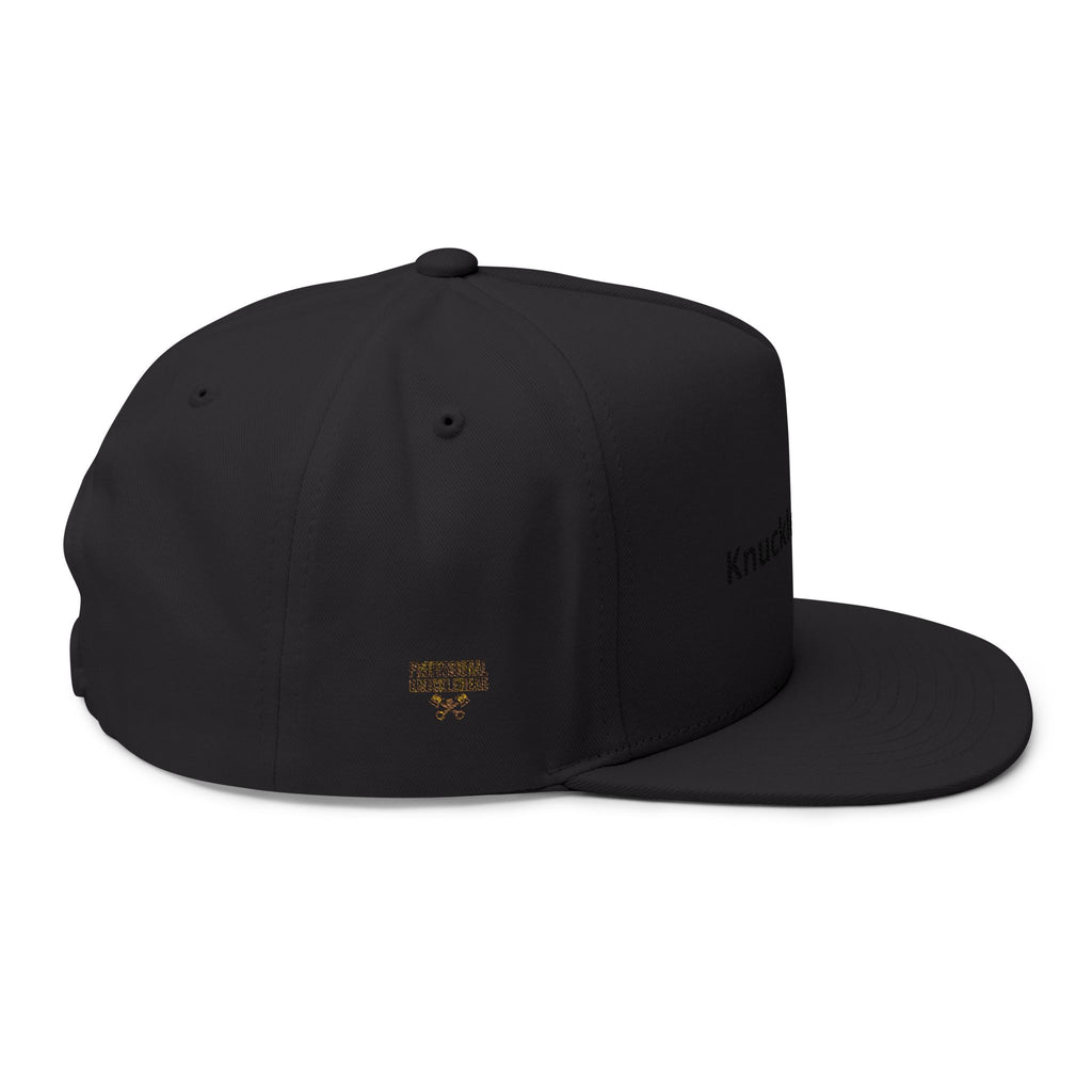 Embroidered Gold Eagle Flat Bill Cap