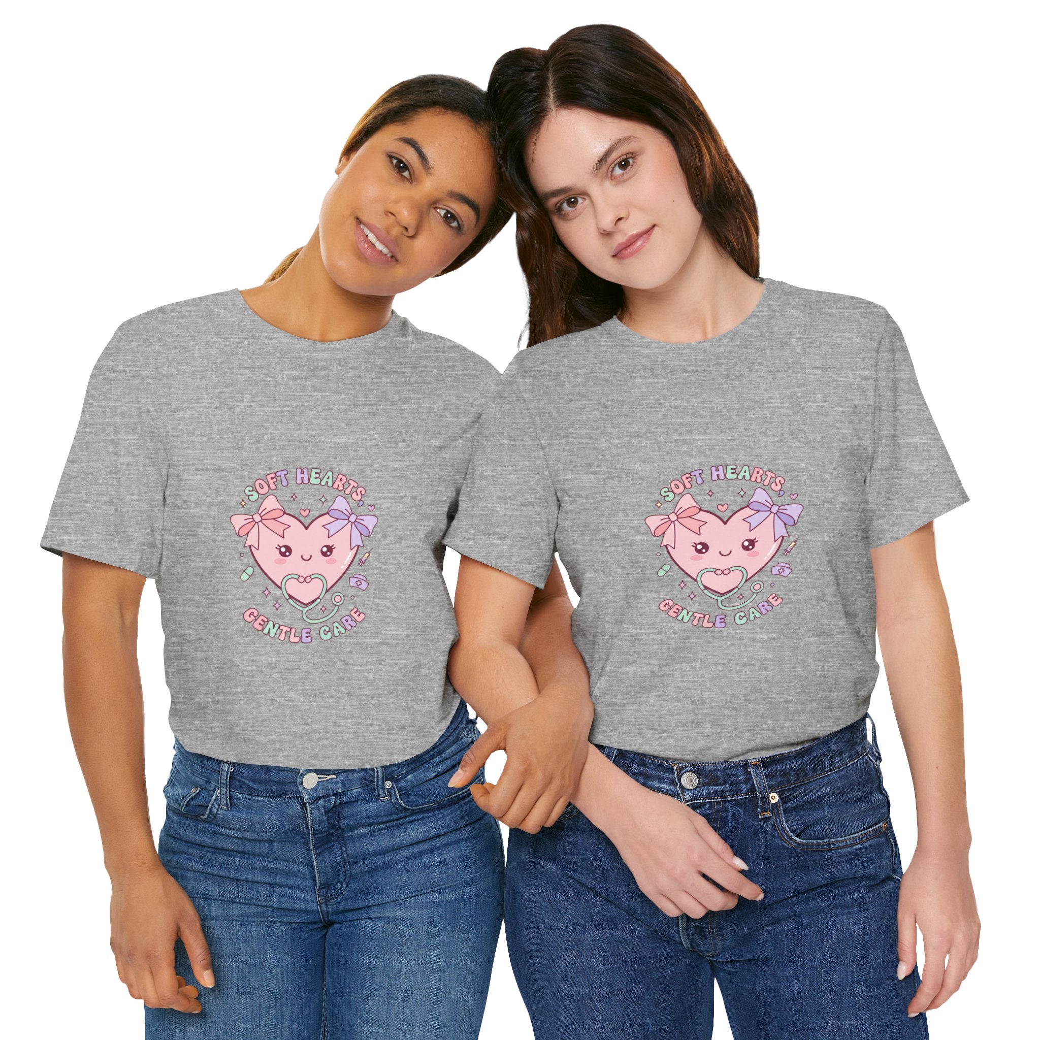 Kawaii Nurse Heart Tee | pastel healthcare design, coquette medical shirt Navy