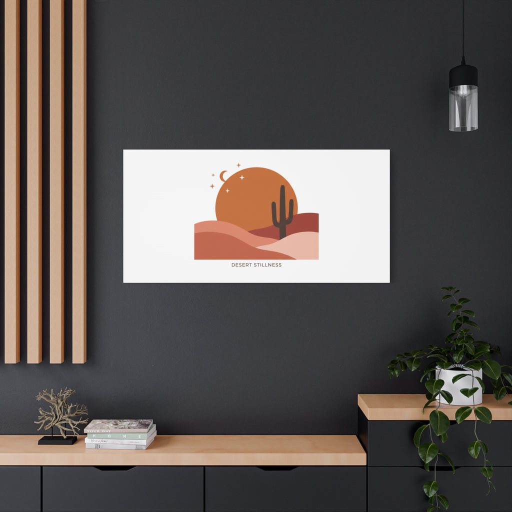 Desert Stillness Canvas, Desert Sunset Minimalist Mesa | Southwestern Art Print