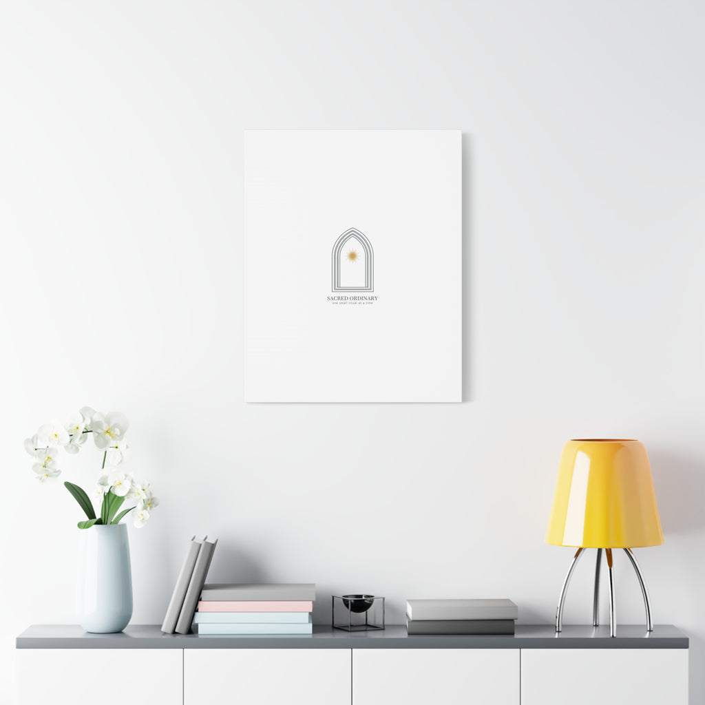 Sacred Ordinary Gothic Arch Canvas | Minimal Scripture Art, Quiet Luxury 36" x 36" 1.25"