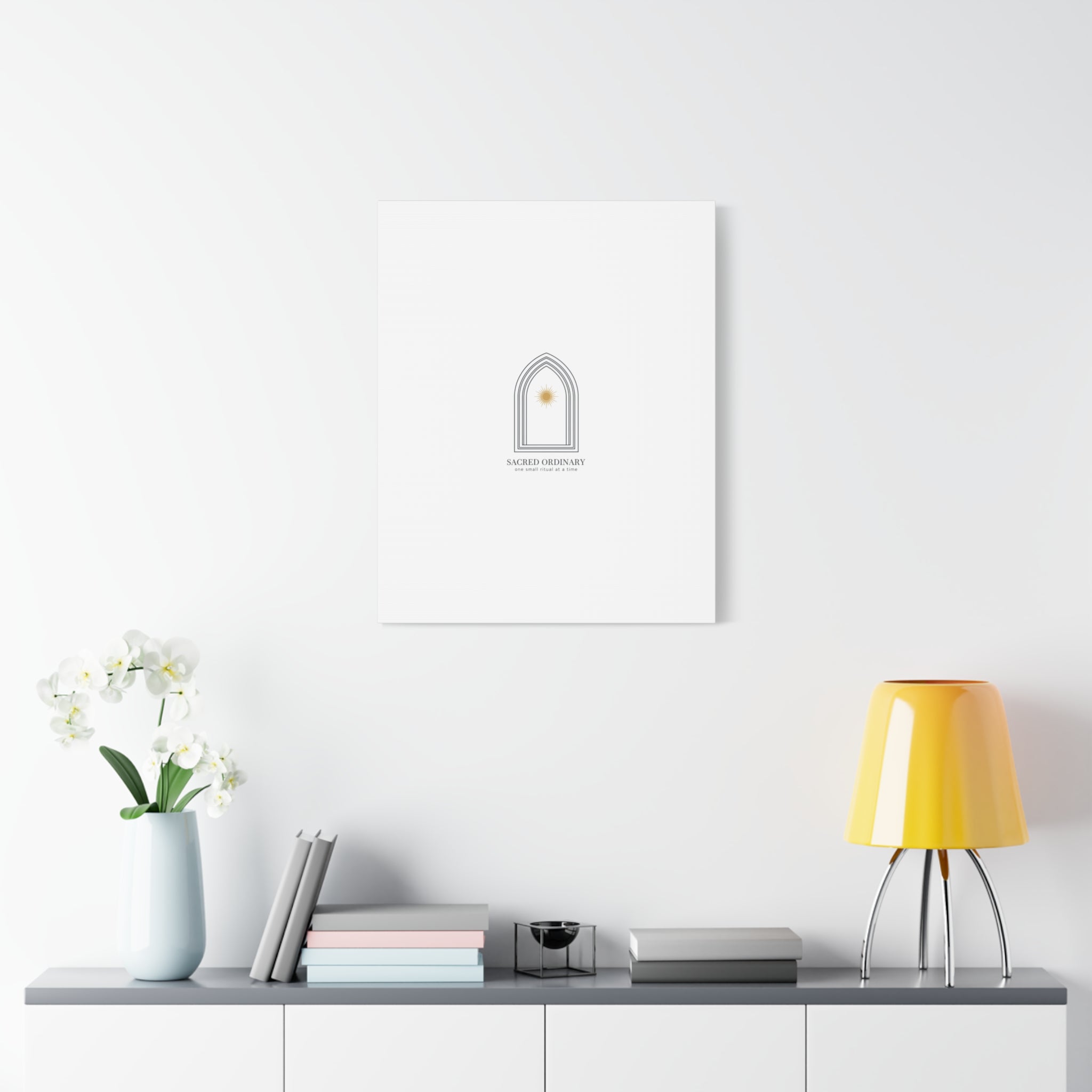 Sacred Ordinary Gothic Arch Canvas | Minimal Scripture Art, Quiet Luxury 36" x 36" 1.25"