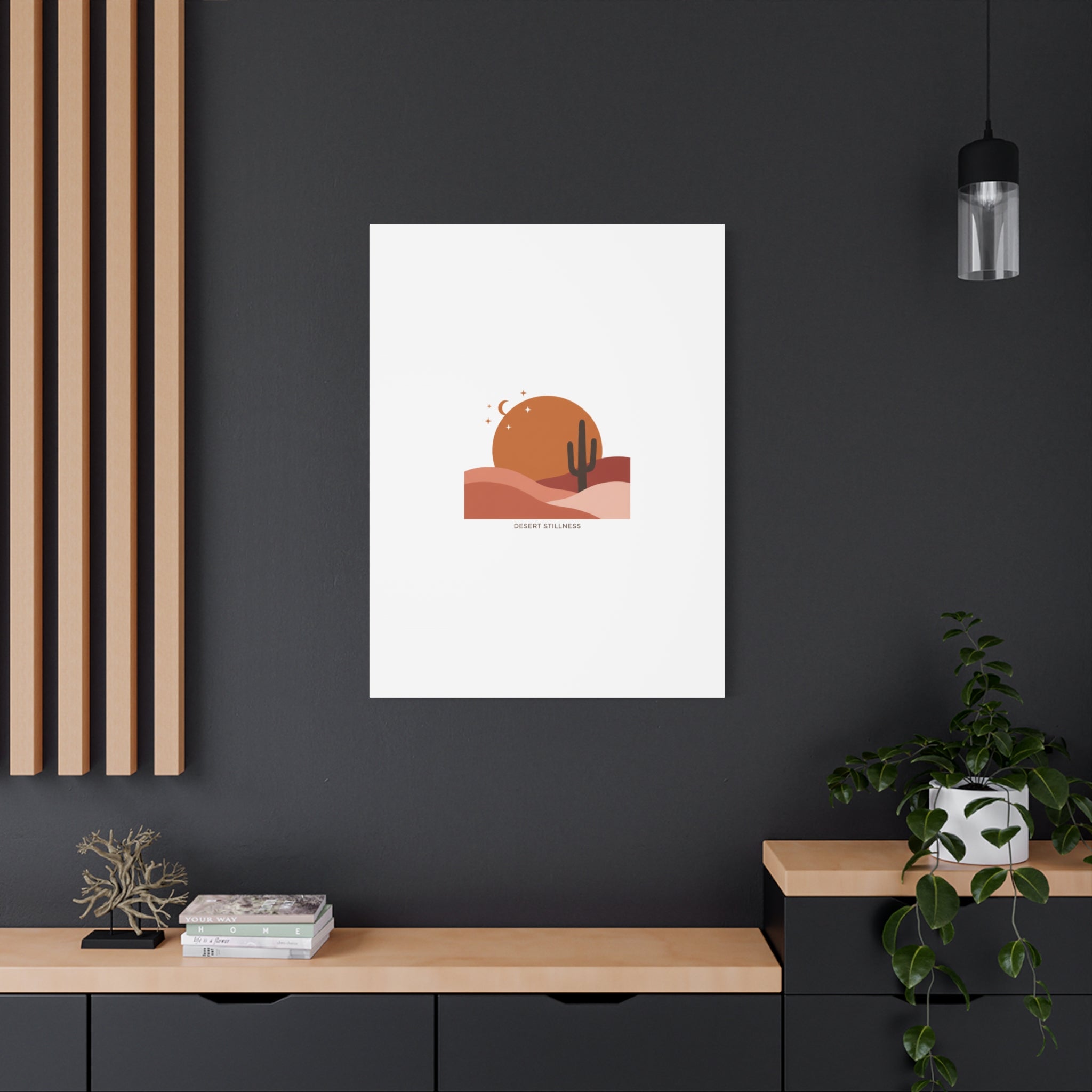 Desert Stillness Canvas, Desert Sunset Minimalist Mesa | Southwestern Art Print 36" x 36" 1.25"