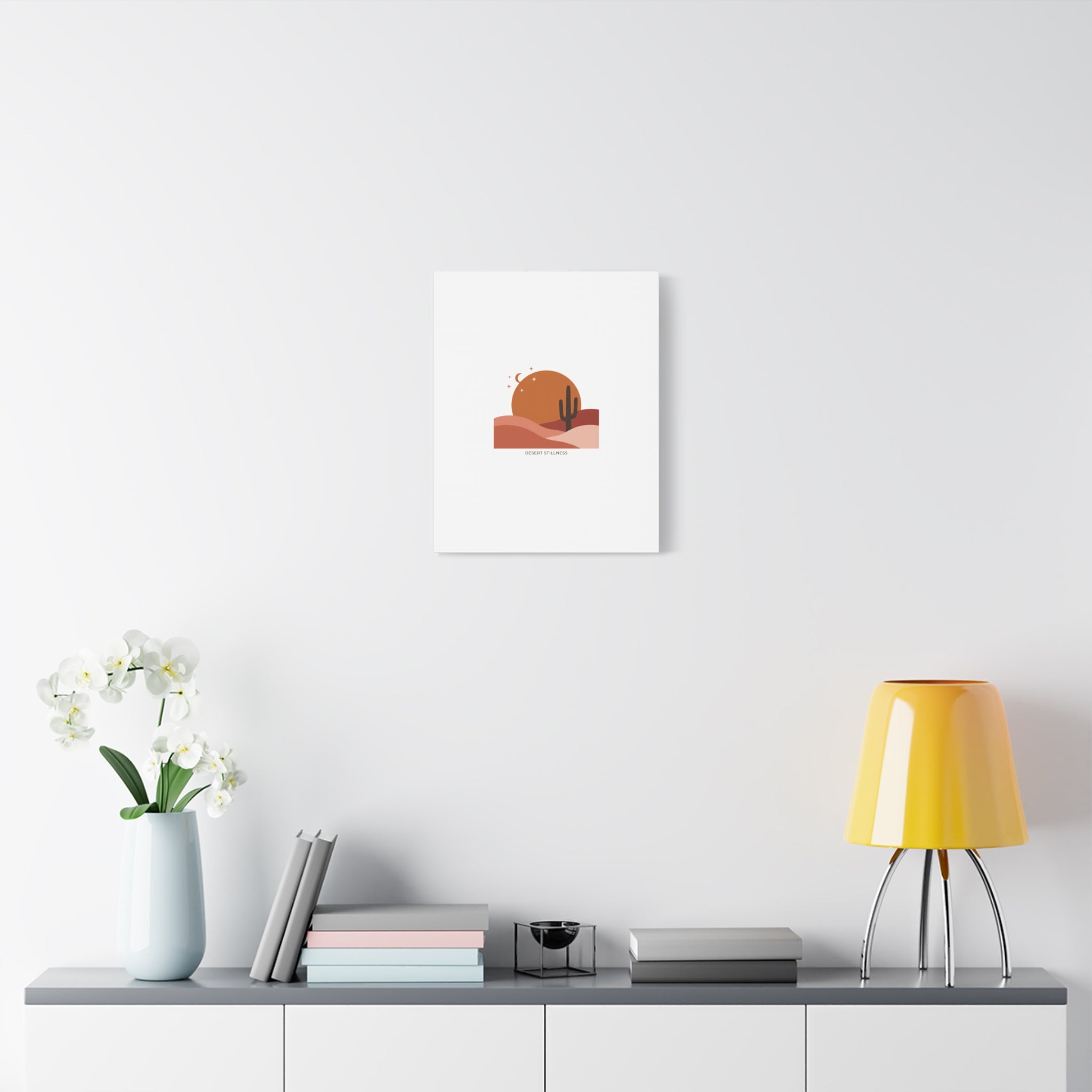Desert Stillness Canvas, Desert Sunset Minimalist Mesa | Southwestern Art Print