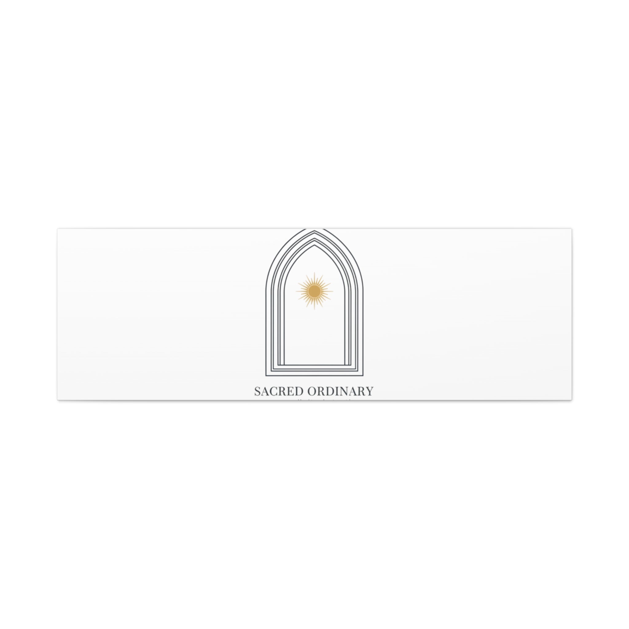 Sacred Ordinary Gothic Arch Canvas | Minimal Scripture Art, Quiet Luxury 60" x 20" (Horizontal) 1.25"