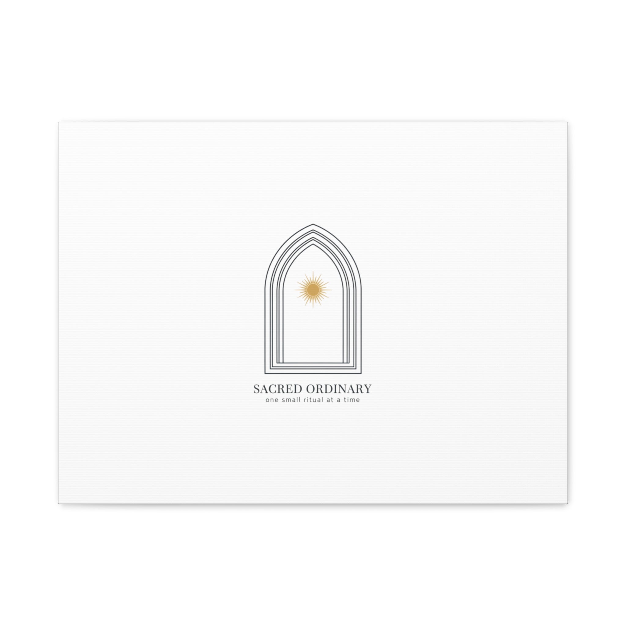 Sacred Ordinary Gothic Arch Canvas | Minimal Scripture Art, Quiet Luxury 24″ x 18″ (Horizontal) 1.25"