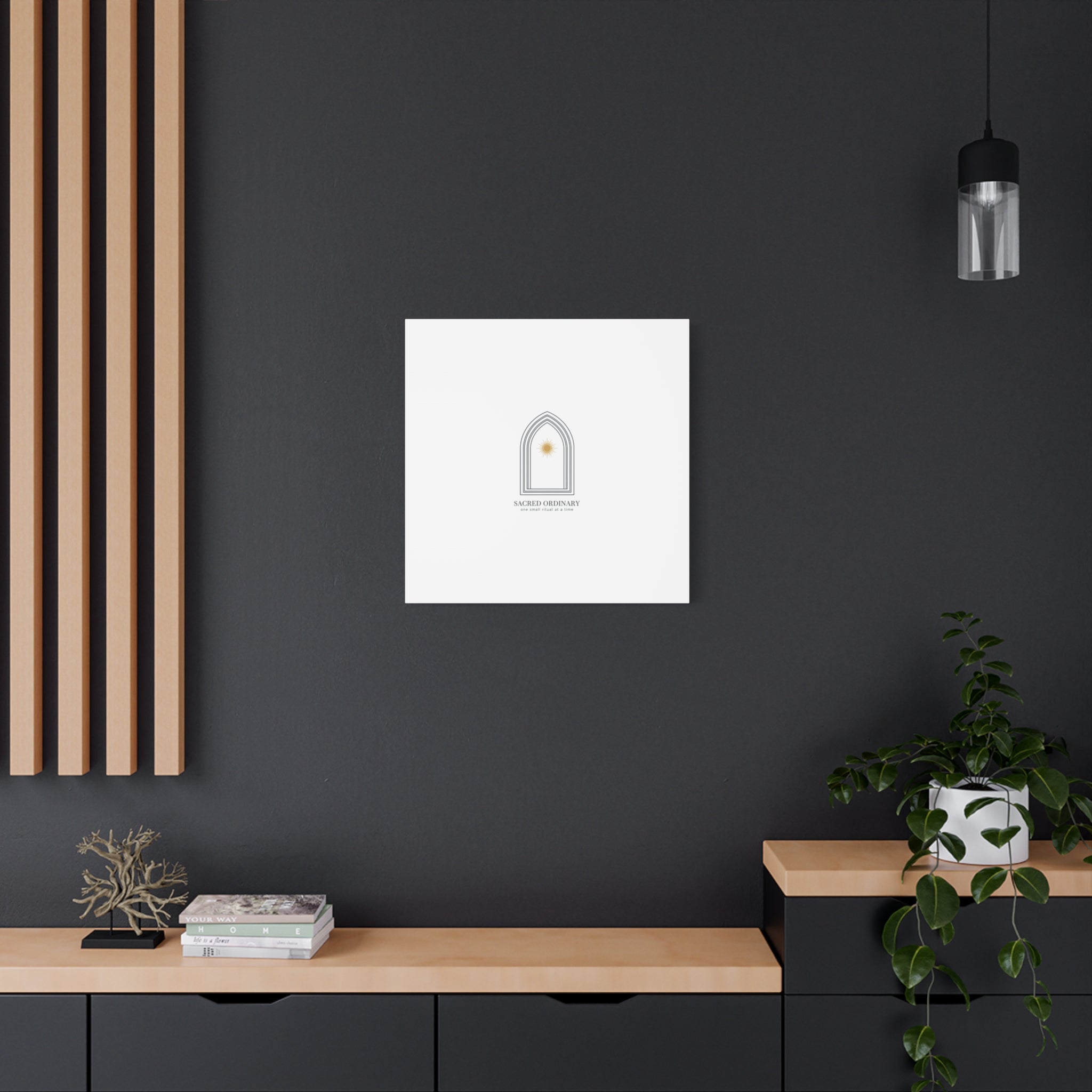 Sacred Ordinary Gothic Arch Canvas | Minimal Scripture Art, Quiet Luxury