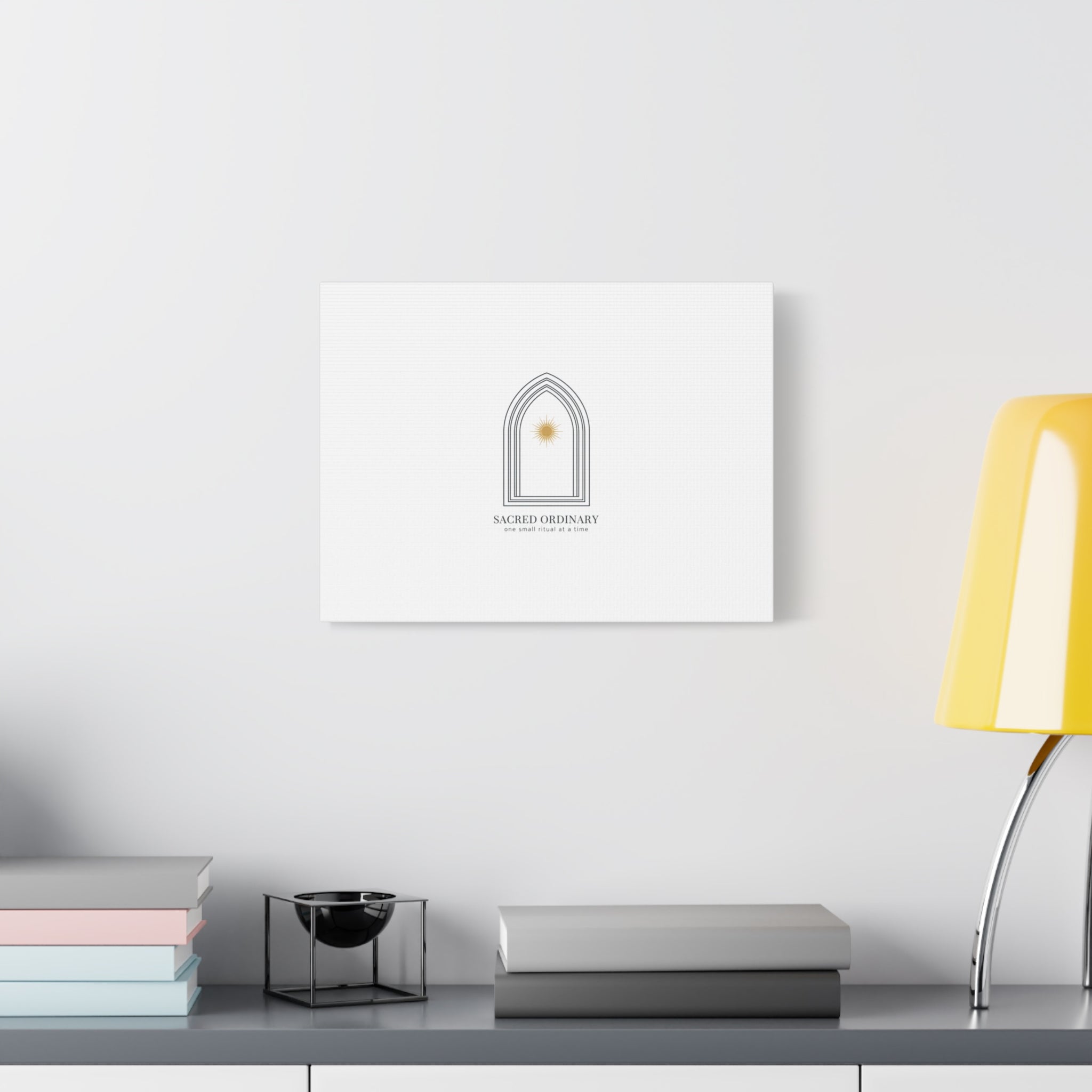 Sacred Ordinary Gothic Arch Canvas | Minimal Scripture Art, Quiet Luxury