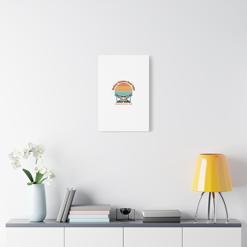 Endless Summer Road Trips Canvas | 1970s Sunset, Retro Surf Palm Art 36" x 36" 1.25"