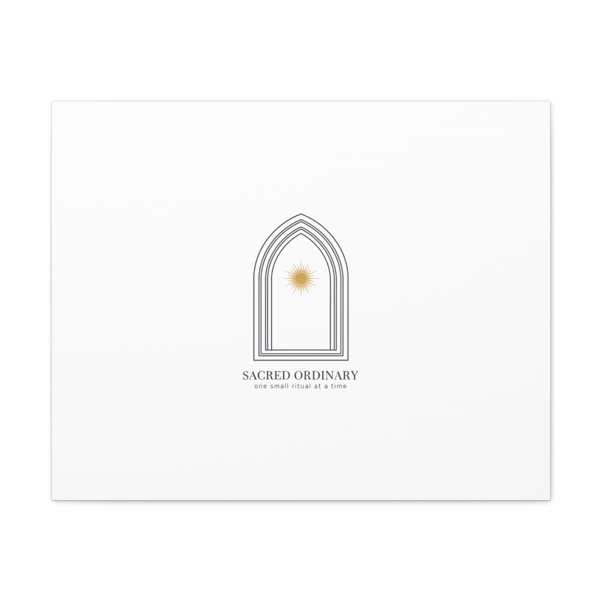 Sacred Ordinary Gothic Arch Canvas | Minimal Scripture Art, Quiet Luxury 30" x 24" (Horizontal) 1.25"