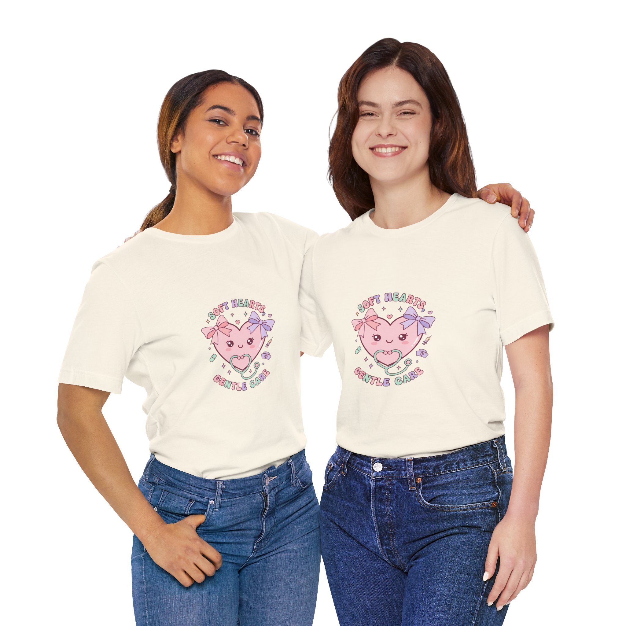Kawaii Nurse Heart Tee | pastel healthcare design, coquette medical shirt Navy