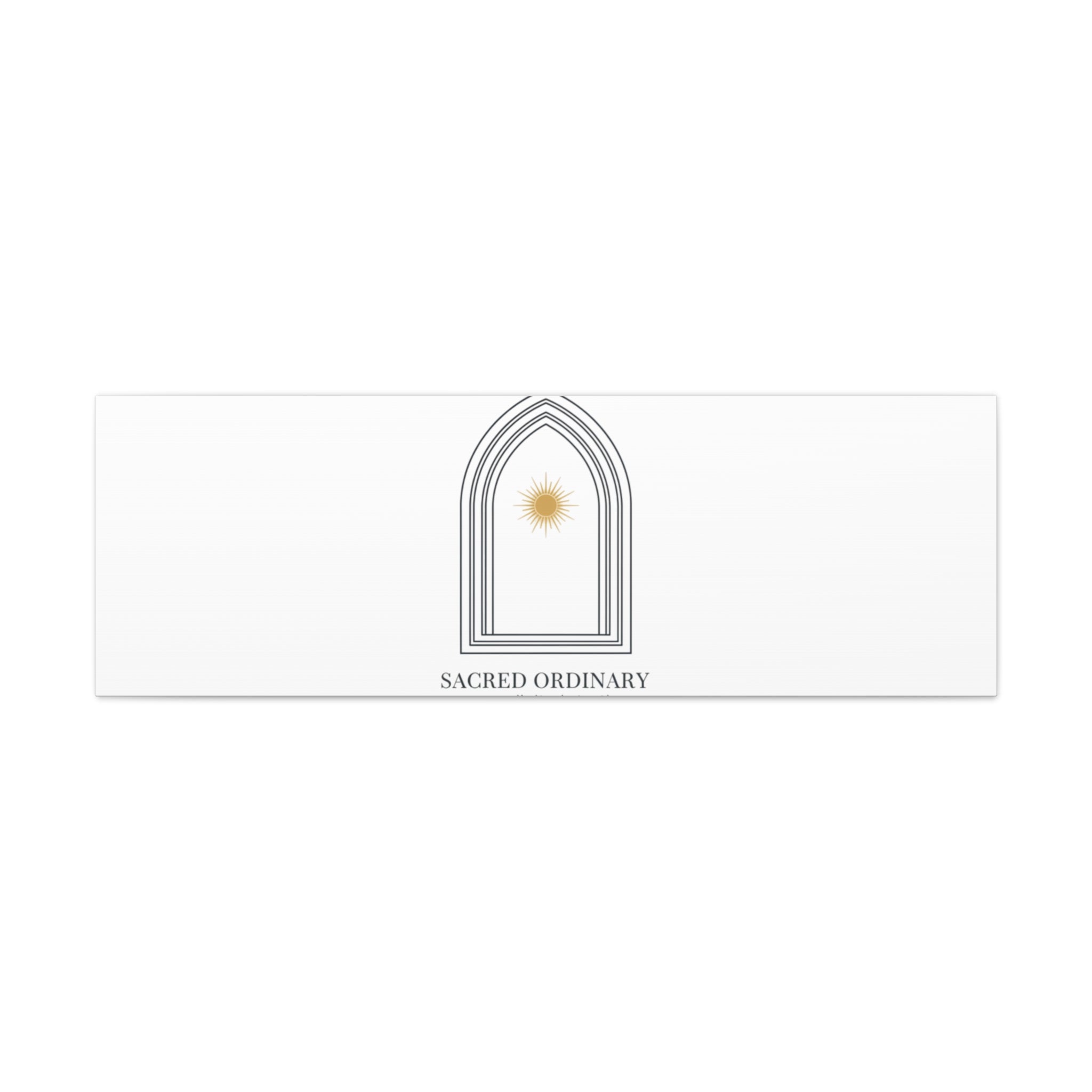 Sacred Ordinary Gothic Arch Canvas | Minimal Scripture Art, Quiet Luxury 48" x 16" (Horizontal) 1.25"