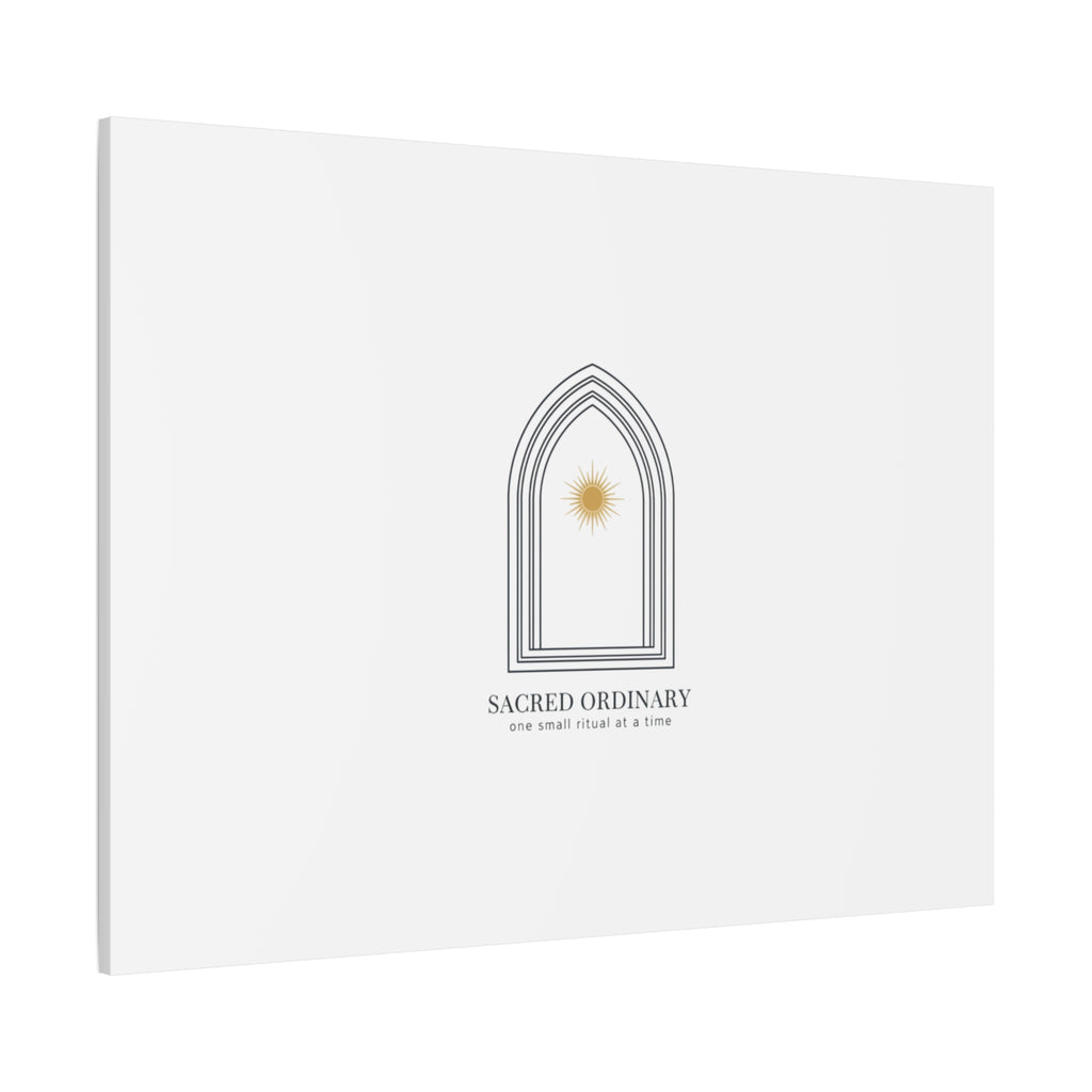 Sacred Ordinary Gothic Arch Canvas | Minimal Scripture Art, Quiet Luxury