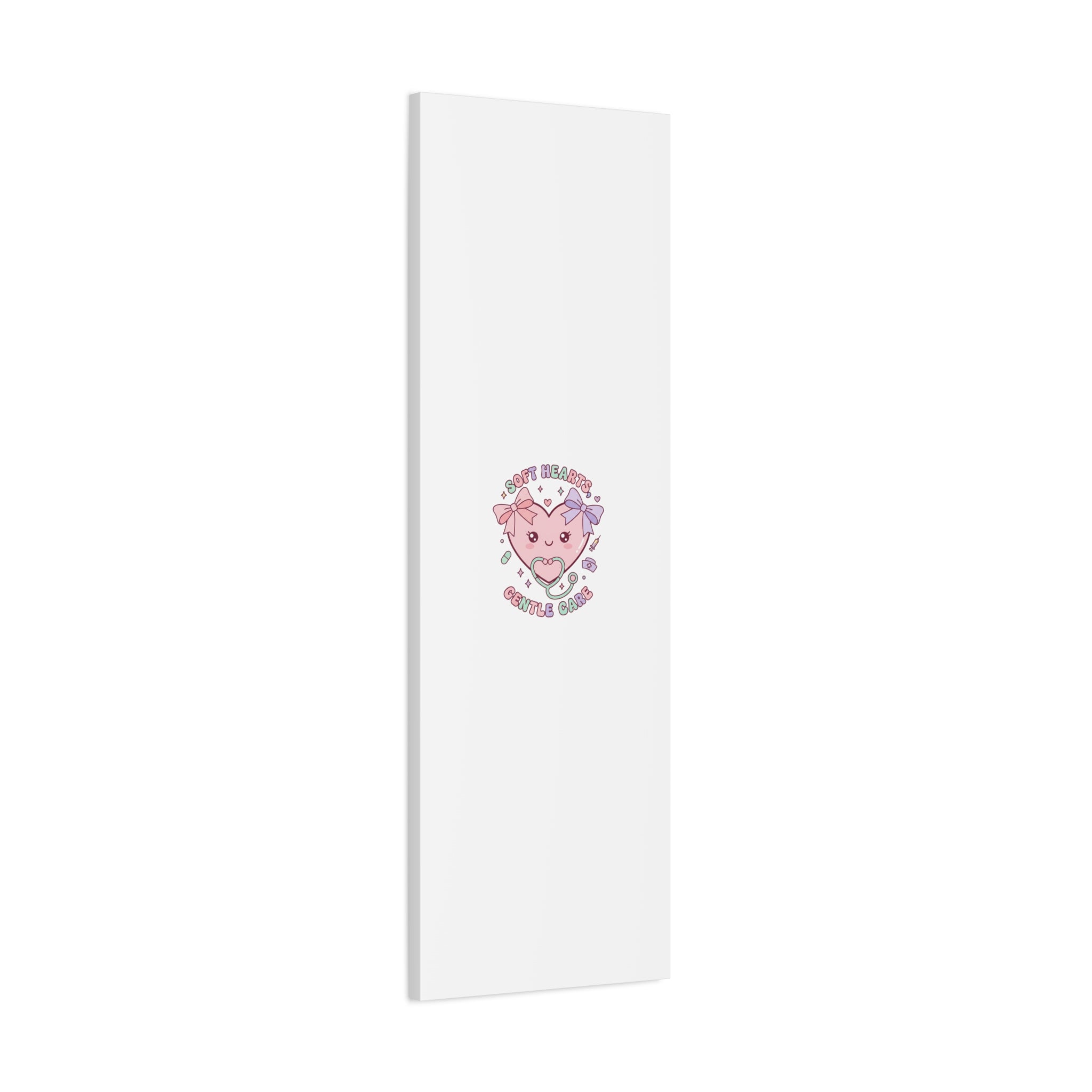 Soft Hearts Gentle Care Canvas, Cute Nurse Graphic | Pastel Coquette Medical Art 36" x 36" 1.25"