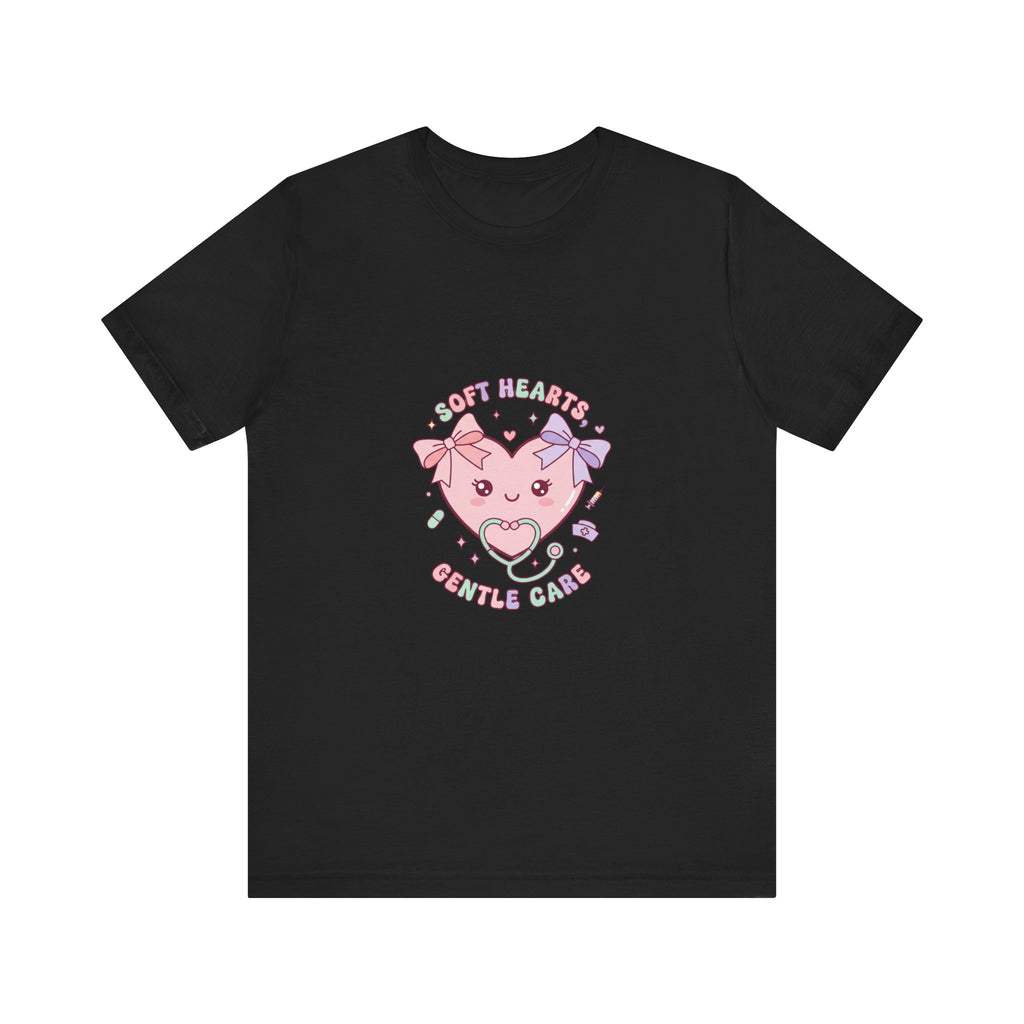 Kawaii Nurse Heart Tee | pastel healthcare design, coquette medical shirt Navy