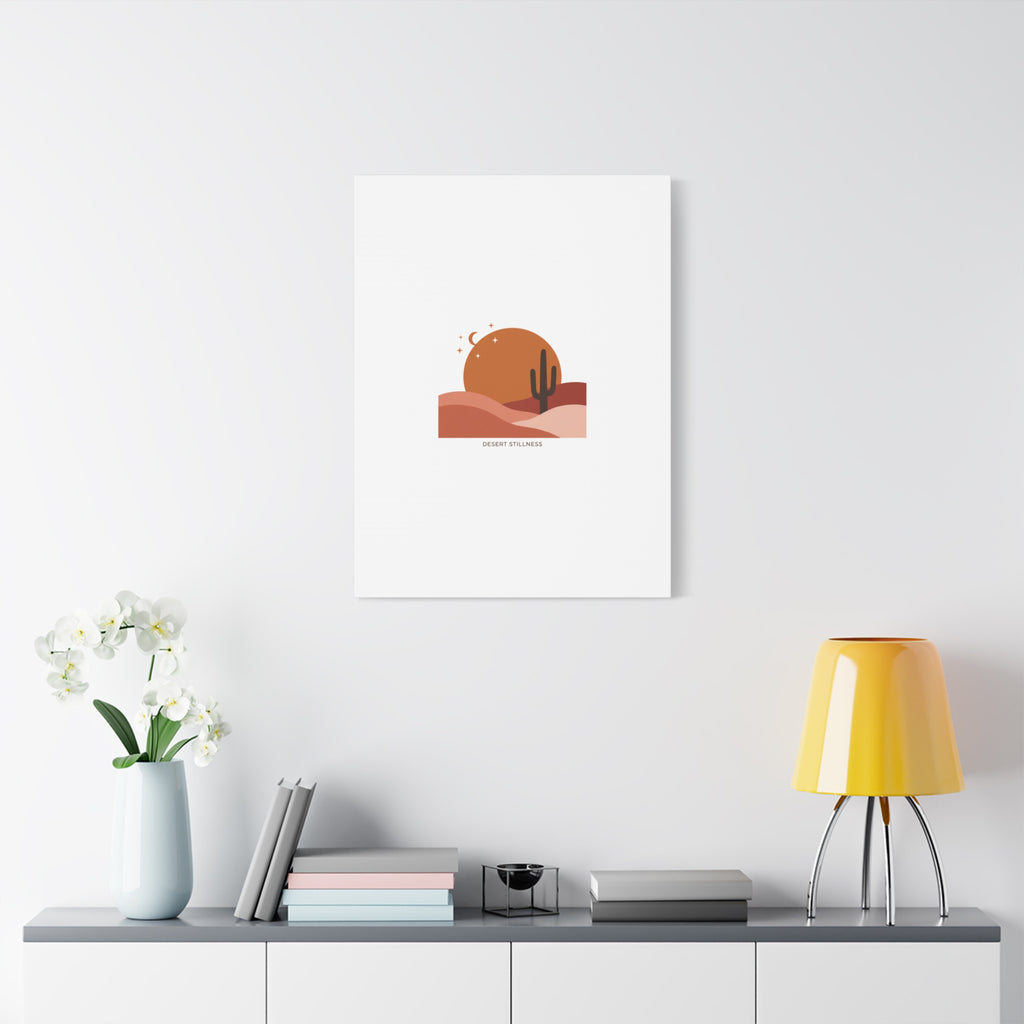 Desert Stillness Canvas, Desert Sunset Minimalist Mesa | Southwestern Art Print