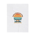 Retro 70s Sunset Surf Van Blanket | Analog Sunshine, Vintage Palm Postcard