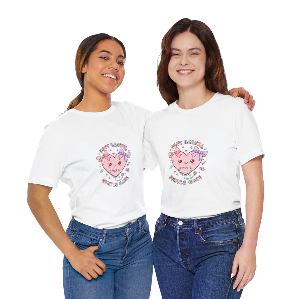 Kawaii Nurse Heart Tee | pastel healthcare design, coquette medical shirt Navy